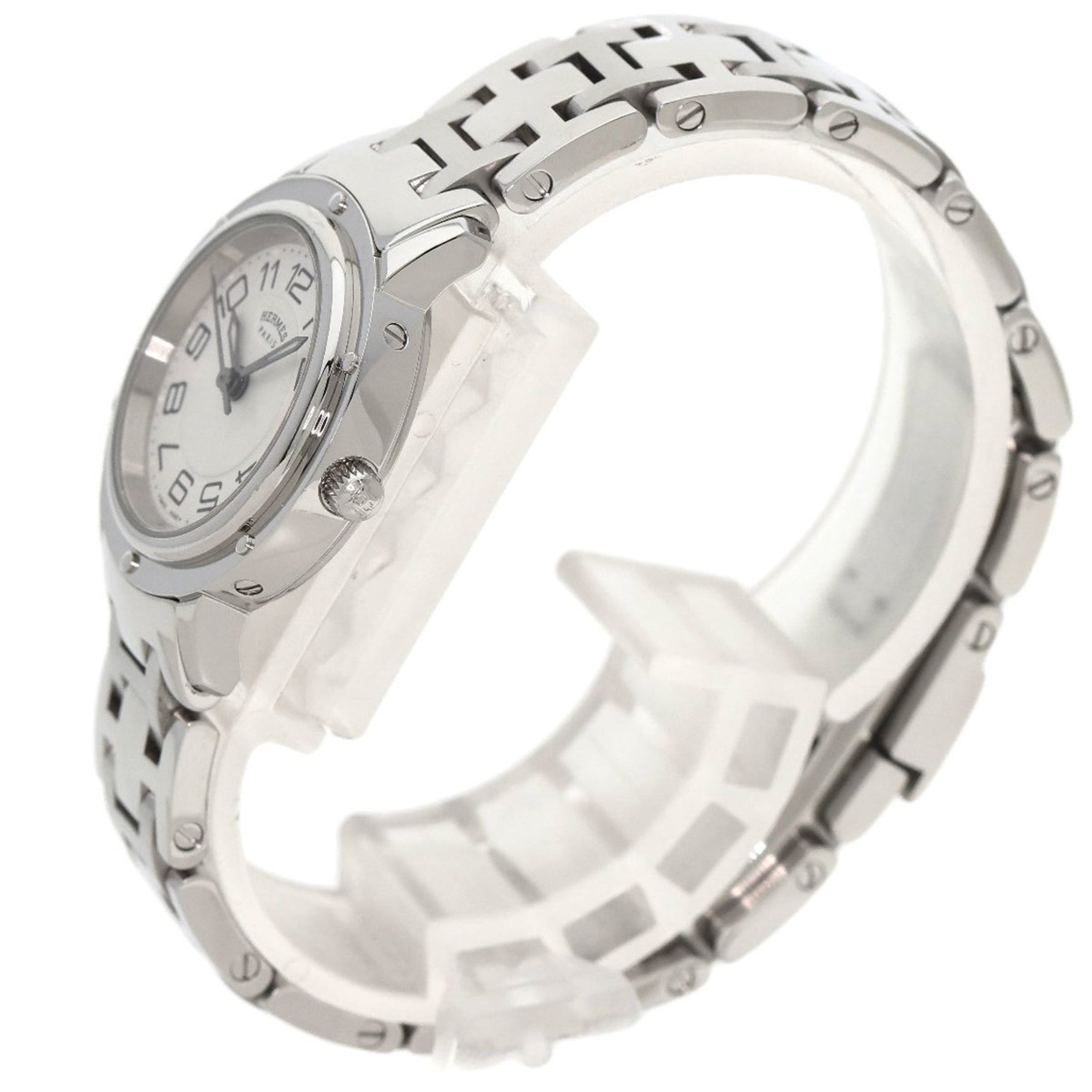 Hermes CP1.210 Clipper Classic Watch Stainless Steel SS Ladies