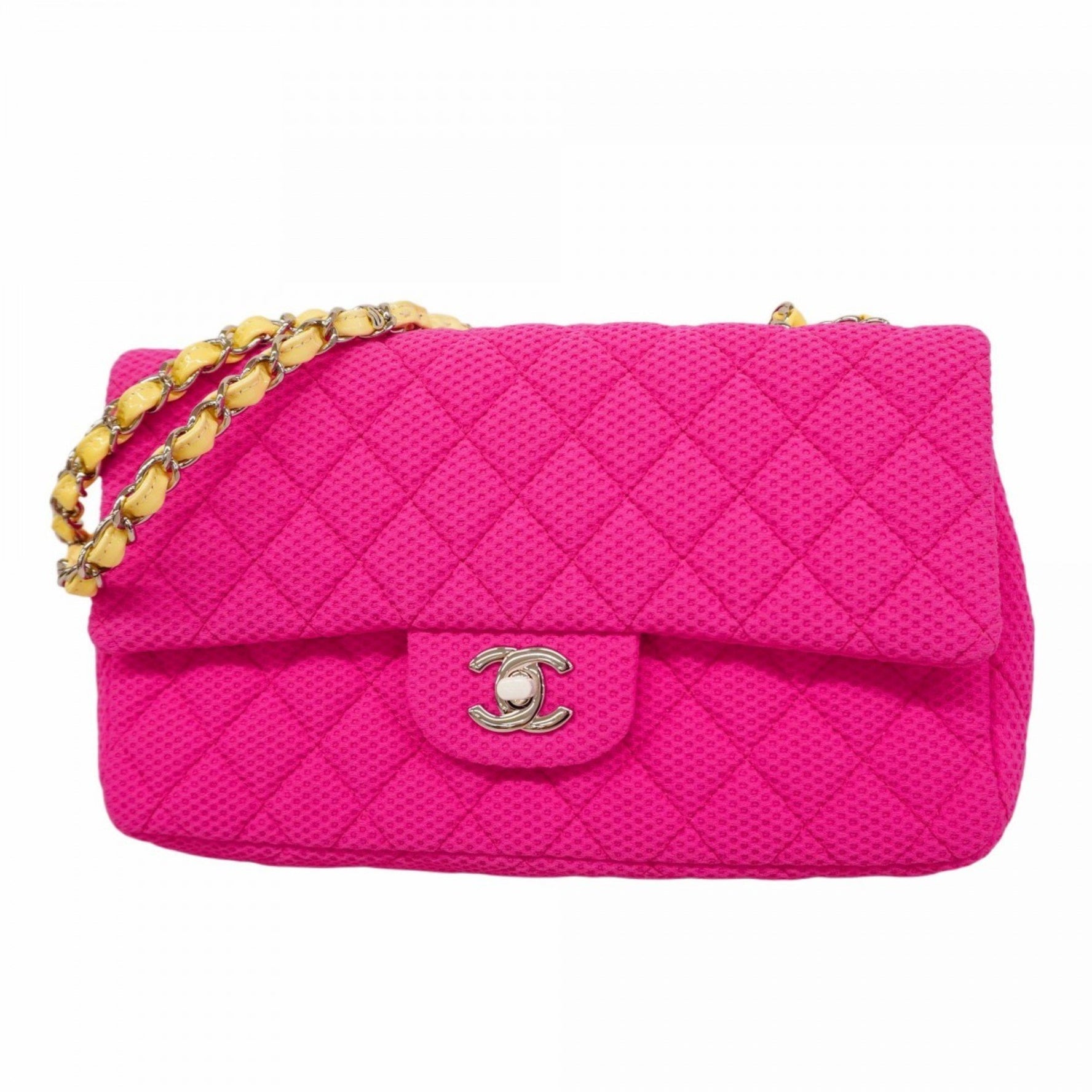 Chanel Shoulder Bag W Chain Mesh Pink Women's