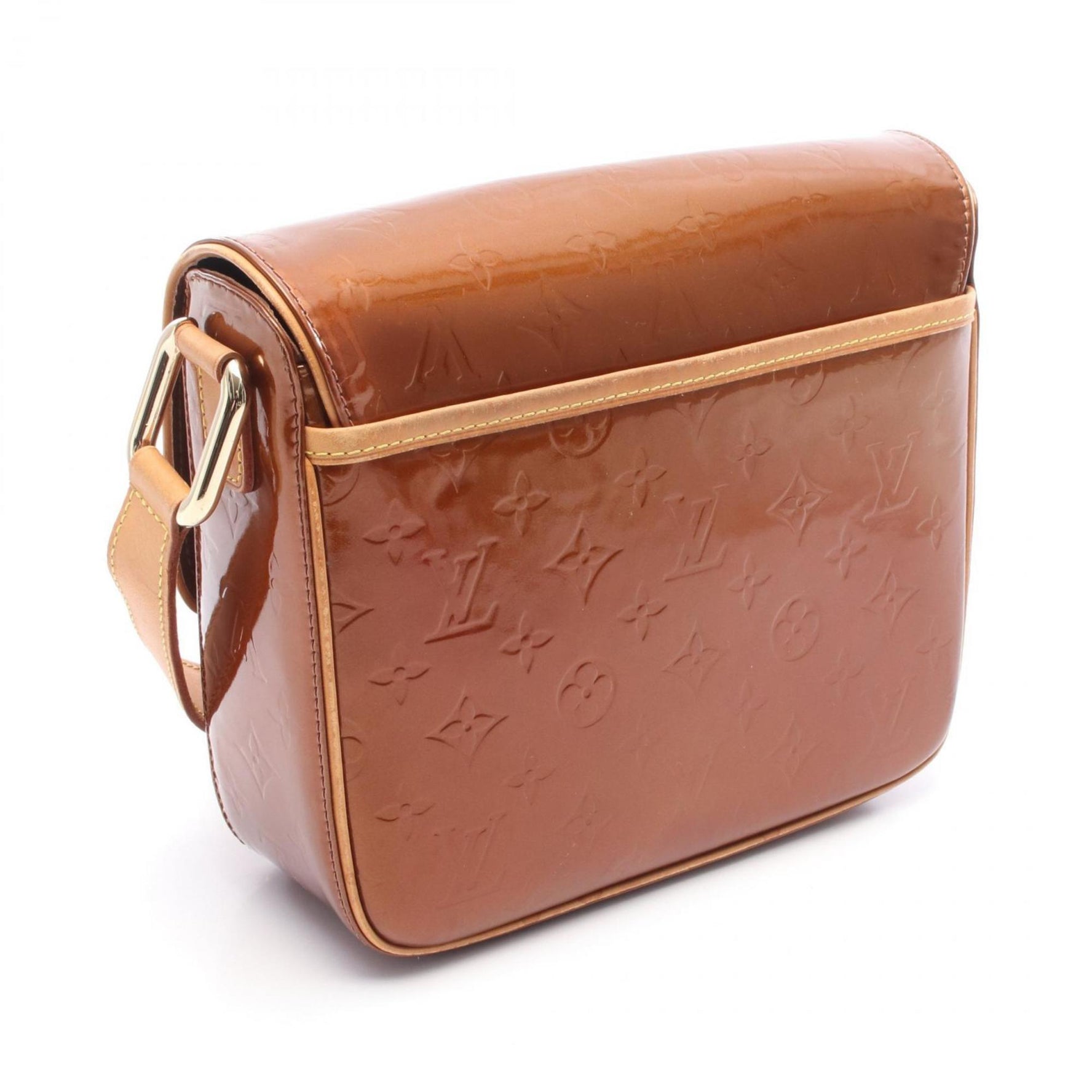 Louis Vuitton Christy GM Shoulder Bag, Leather Vernis, Brown