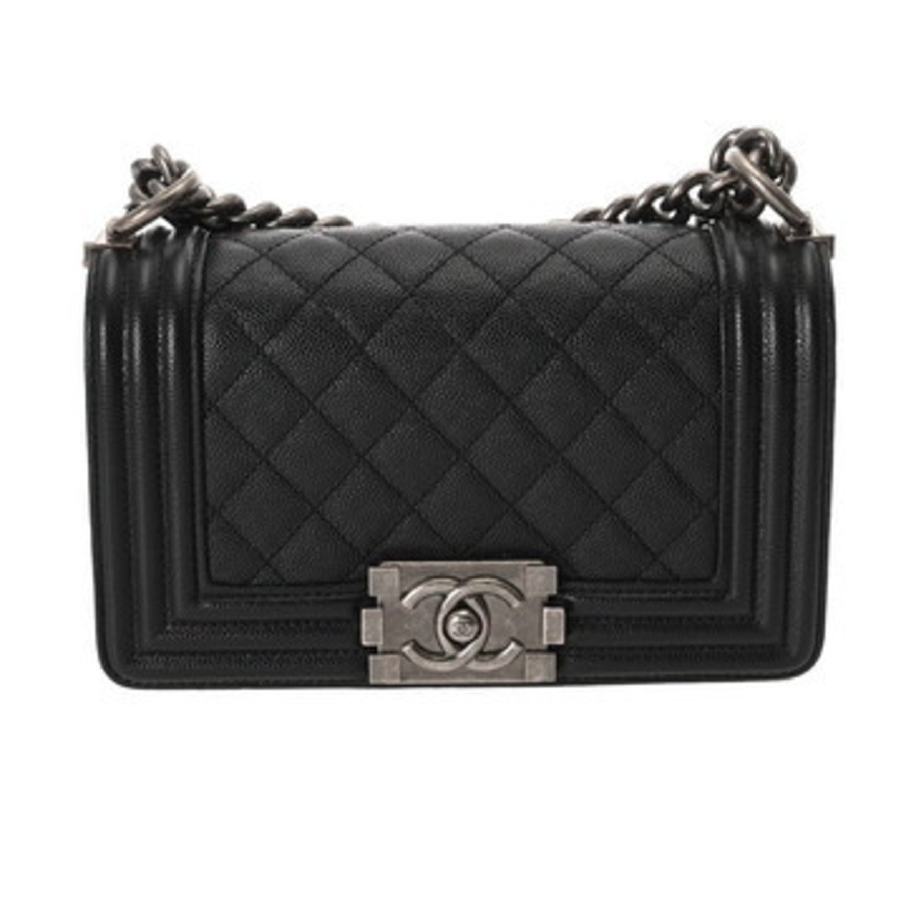 CHANEL Boy Small Handbag, Caviar Leather Shoulder Bag