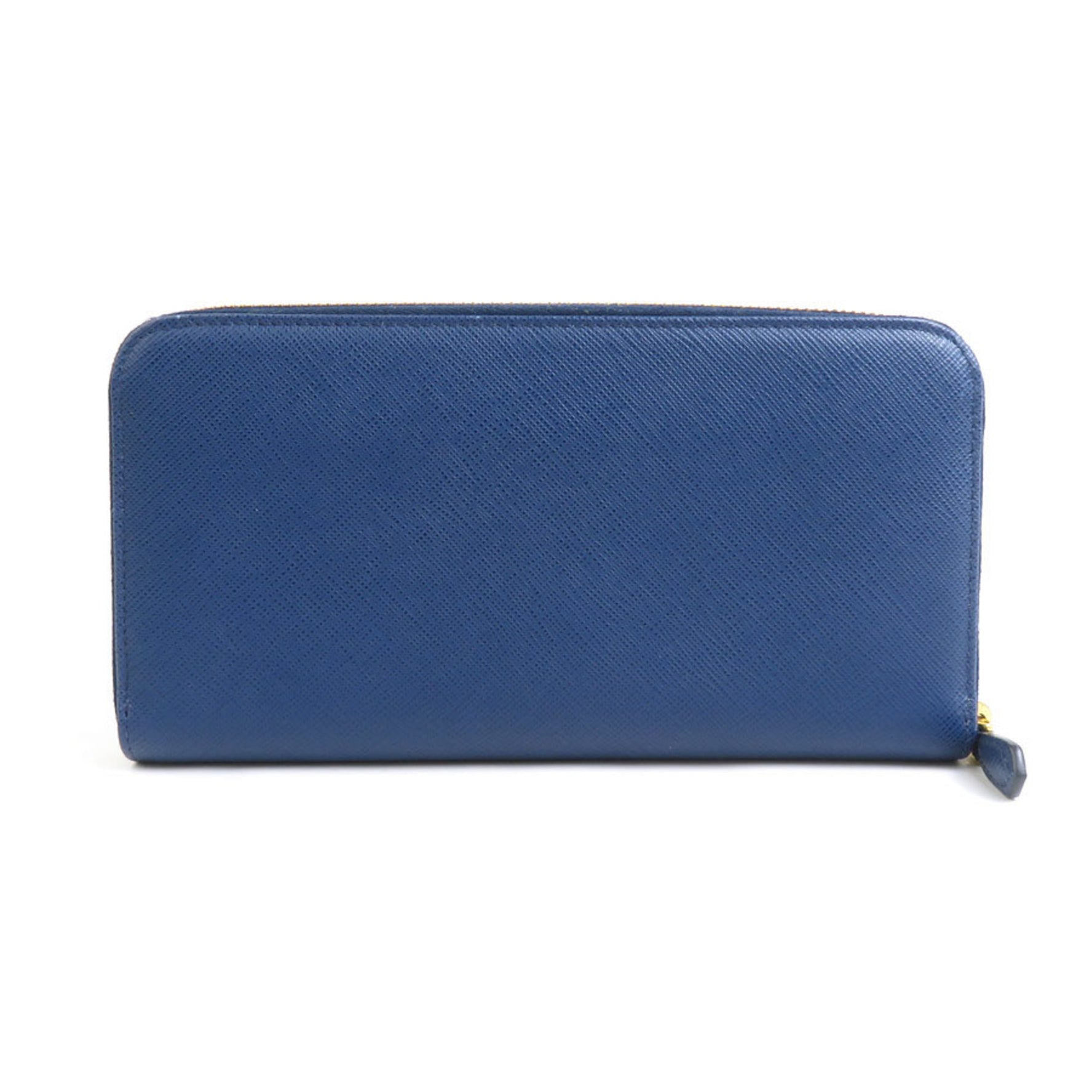PRADA Round Long Wallet Leather Blue Women's 1ML506 55869f