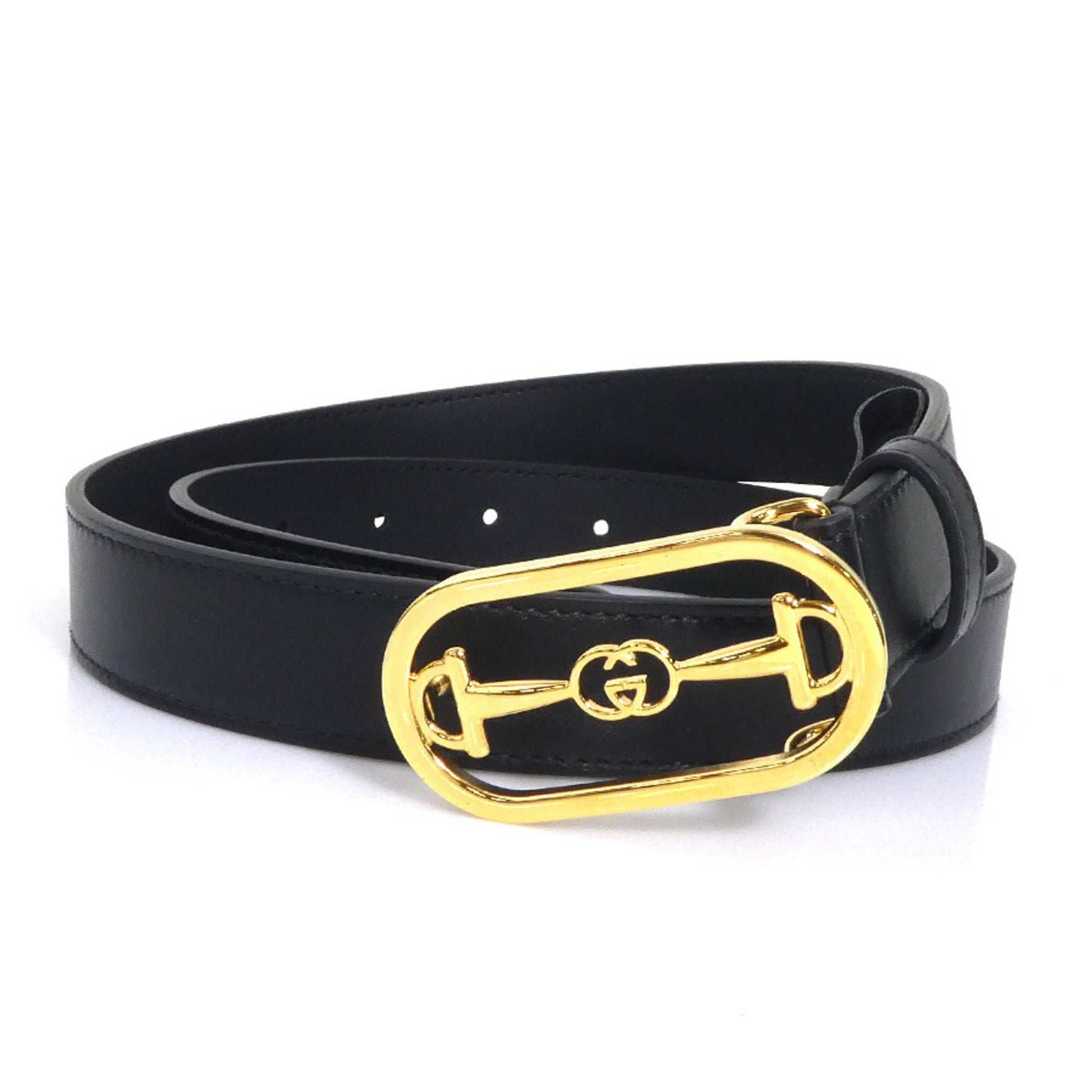 Gucci belt, leather, metal, and gold, women