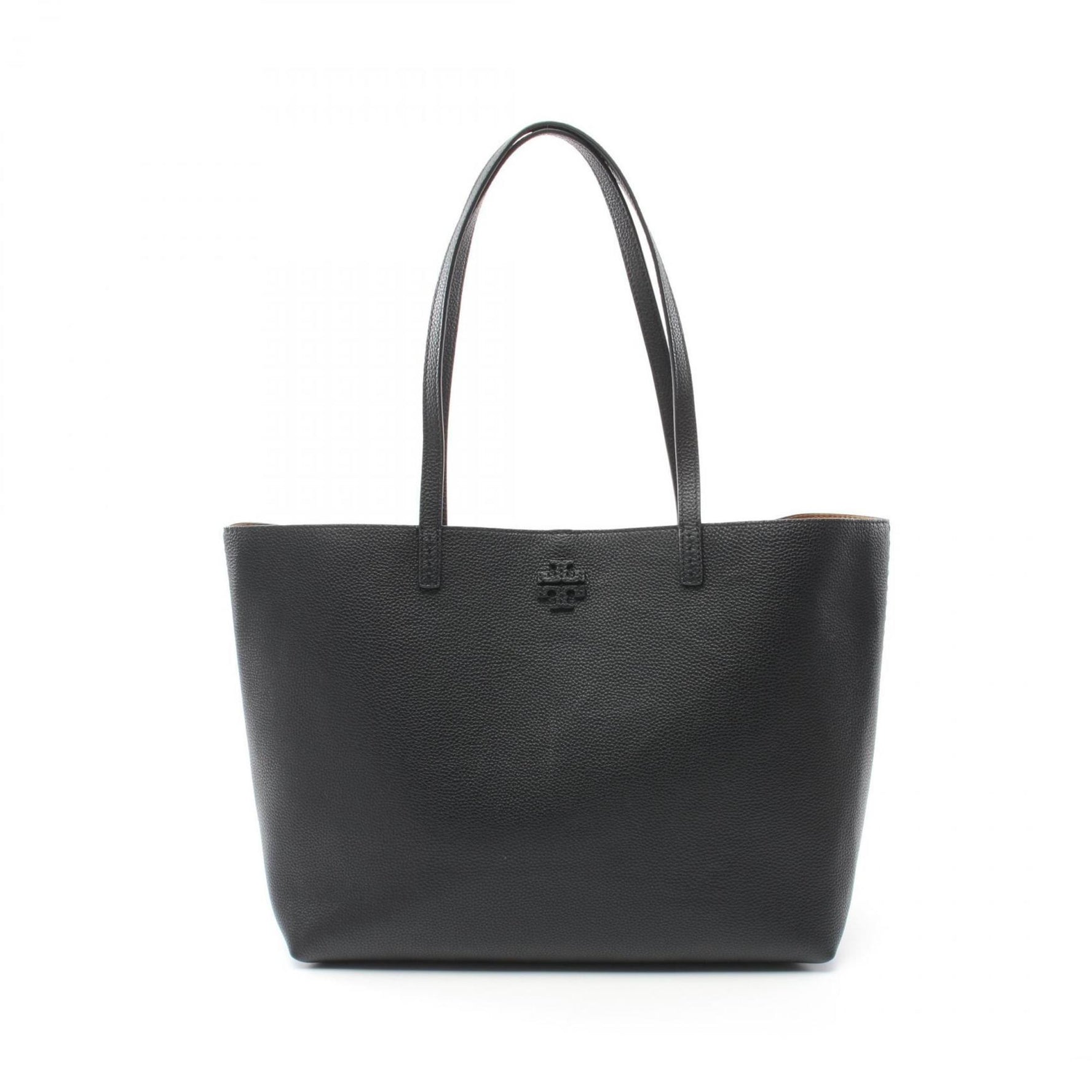 Tory Burch MCGRAW Tote Bag Leather Women's Black