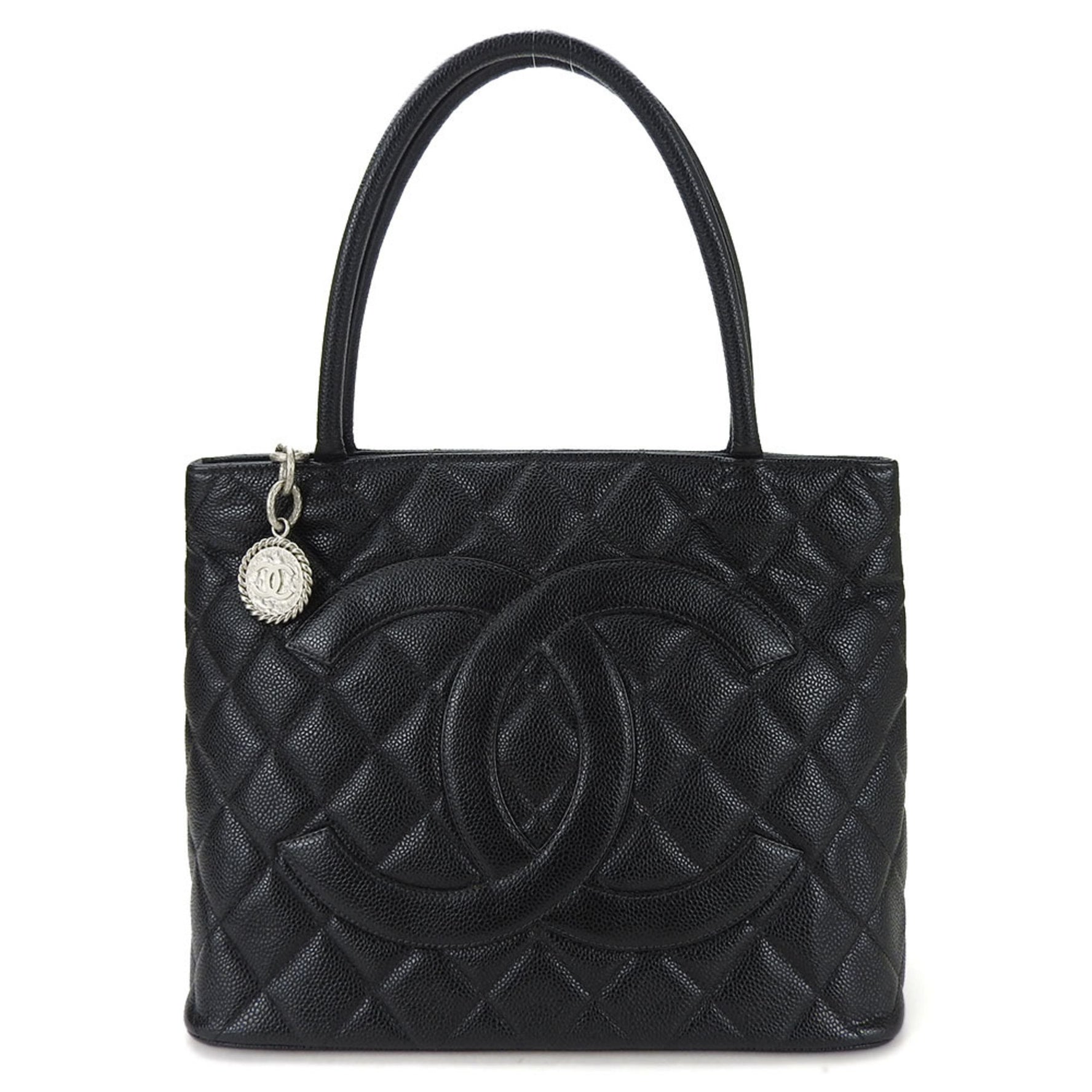 CHANEL Caviar skin Coco Tote Bag Leather