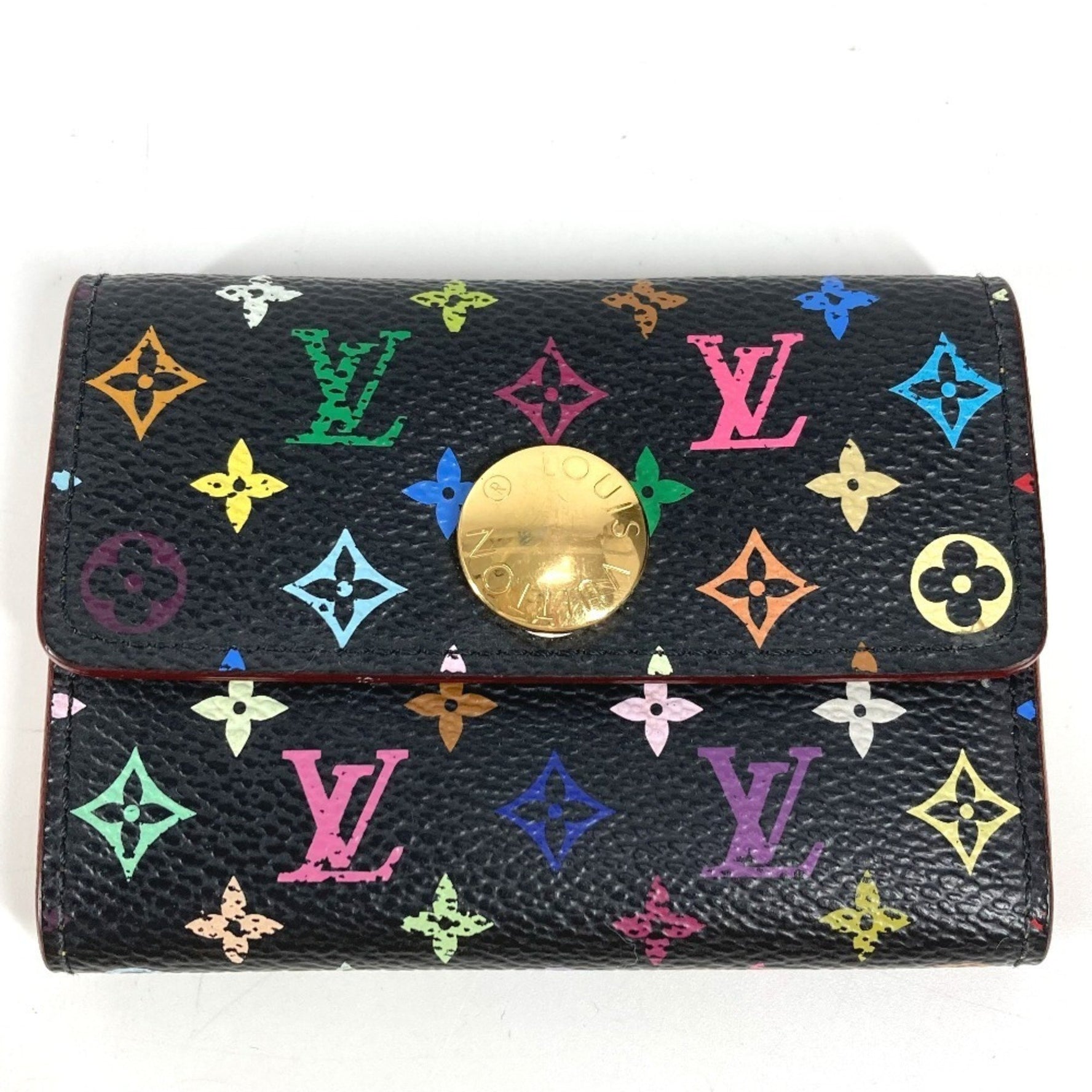 Louis Vuitton Monogram Multicolor Portemonnay Cozy Wallet Coin Purse Flap Wallet/Coin Case Canvas Noir Black