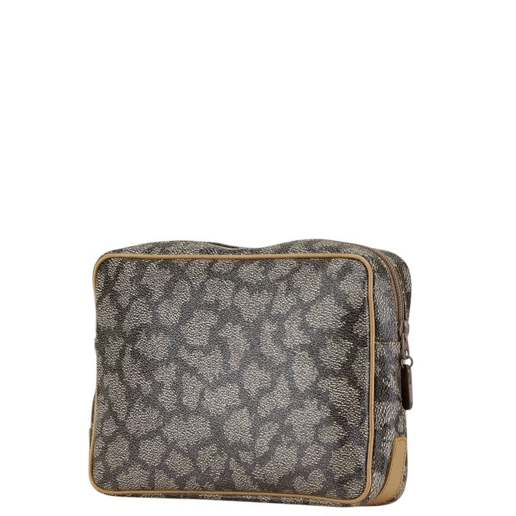 Saint Laurent Giraffe Clutch Bag Second Beige Brown Leather Women's SAINT LAURENT