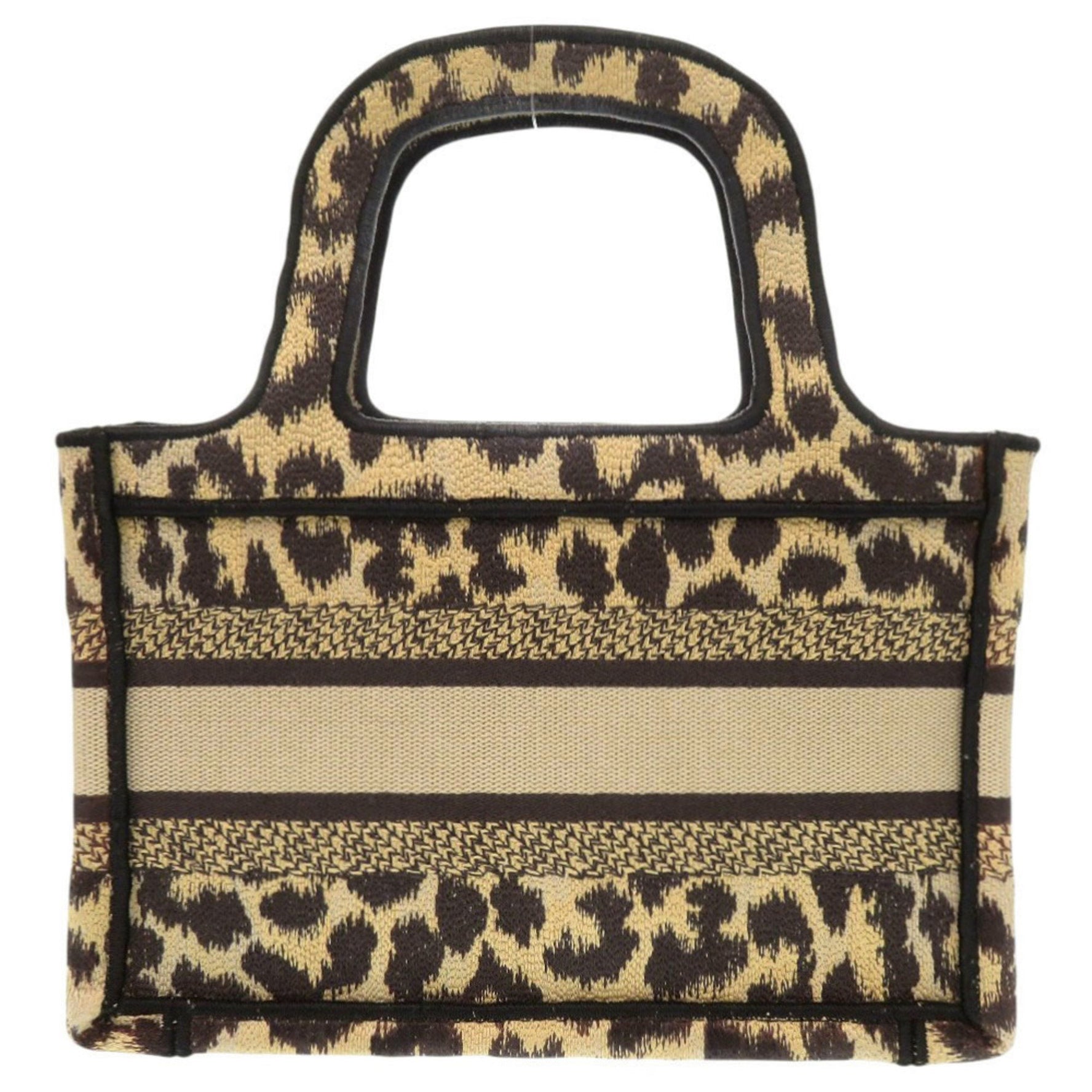 Christian Dior Book Tote Mini Leopard Canvas Handbag 0760