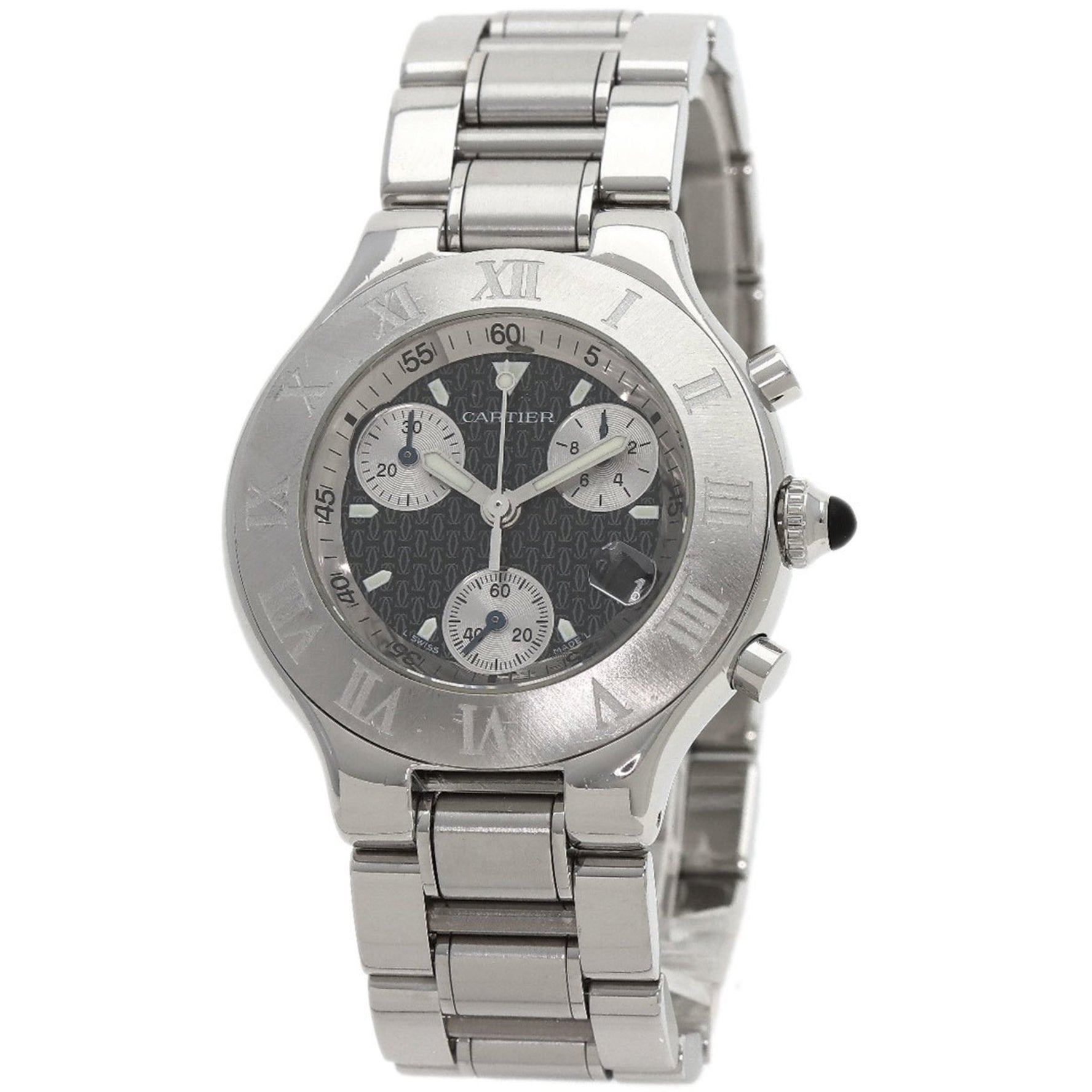 Cartier Chronoscuff Date Watch Stainless Steel SS