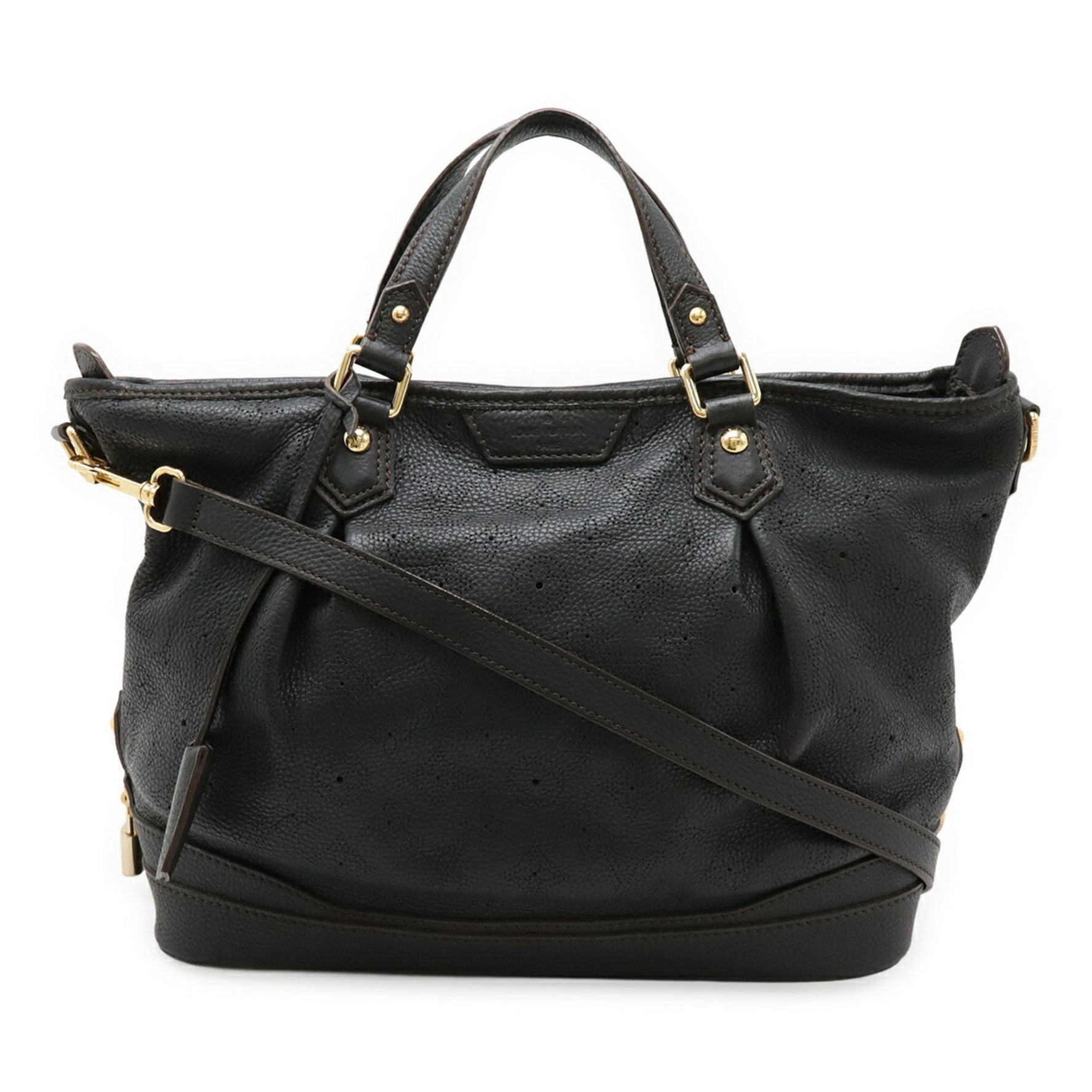 Louis Vuitton Monogram Mahina Stella PM Tote Bag, Handbag, Shoulder Leather, Noir, Black