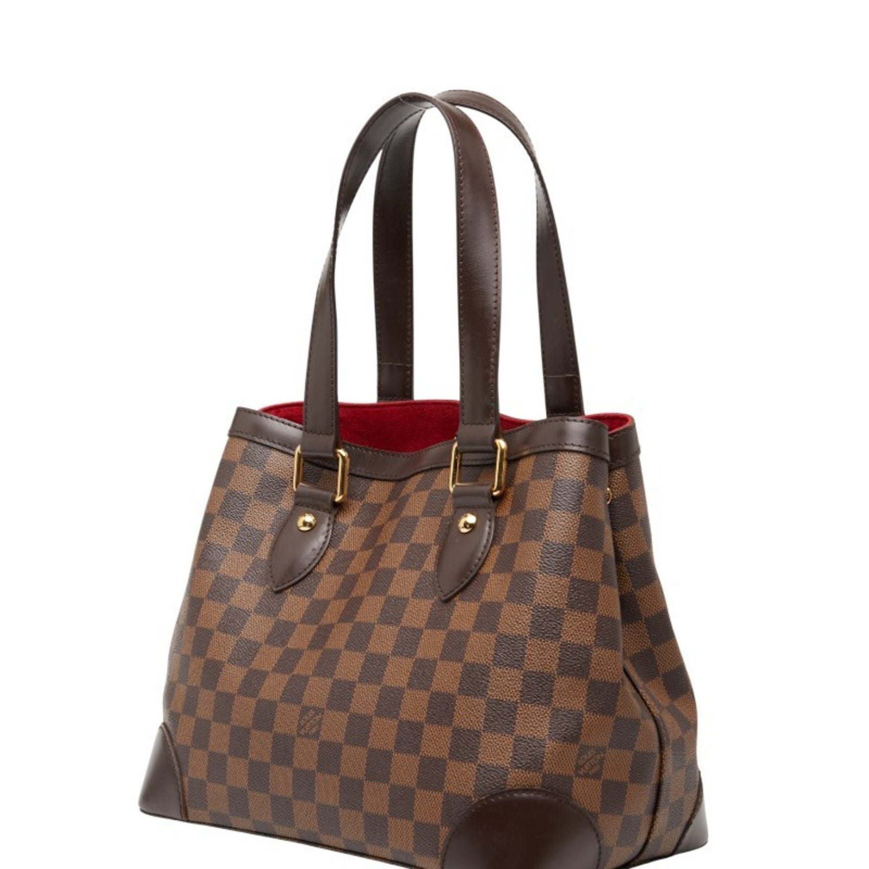 Louis Vuitton Damier Hampstead PM Tote Bag, Handbag Ebene Brown Leather, LOUIS VUITTON