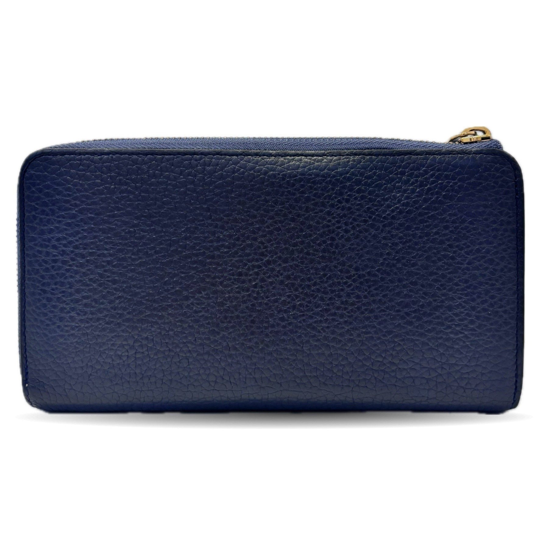 Louis Vuitton Portefeuille Comete Blue Marine L-Shaped Long Wallet Leather Navy