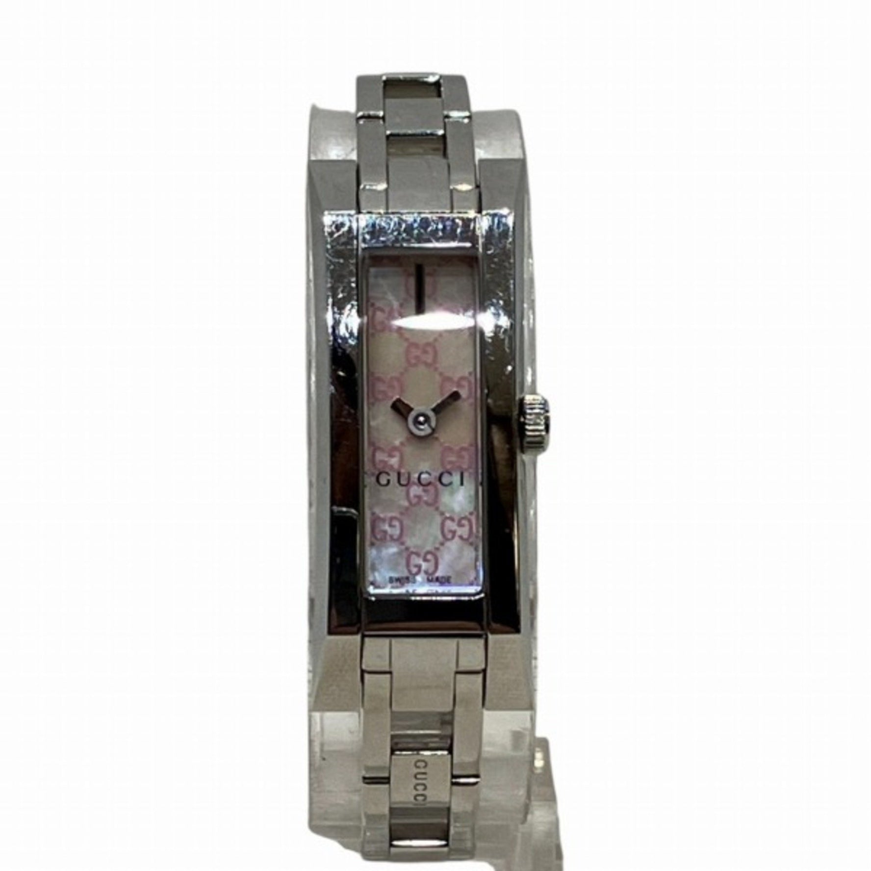 Gucci GG Pattern 110 Quartz Watch with Pink Shell Dial for Women