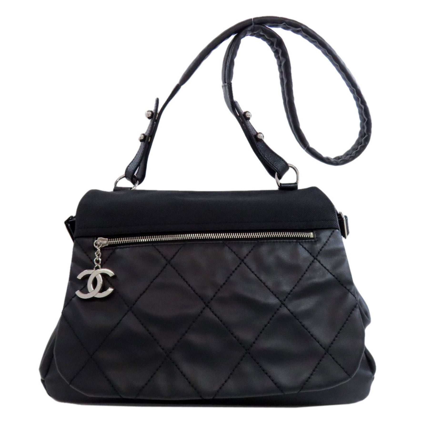 CHANEL Paris Biarritz Shoulder Bag, Coated Canvas