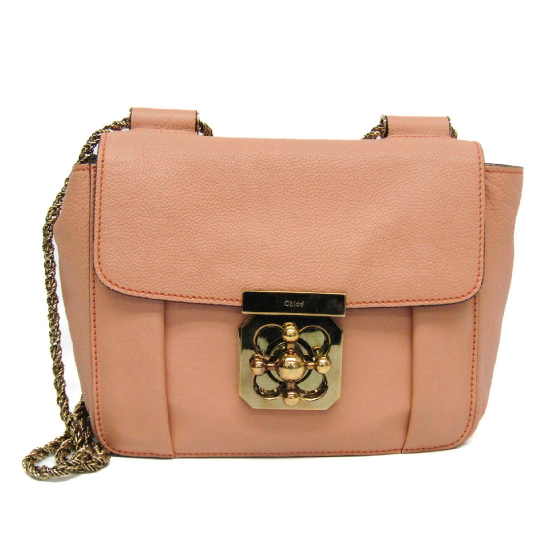 Chloé Elsie Leather Shoulder Bag Coral Pink