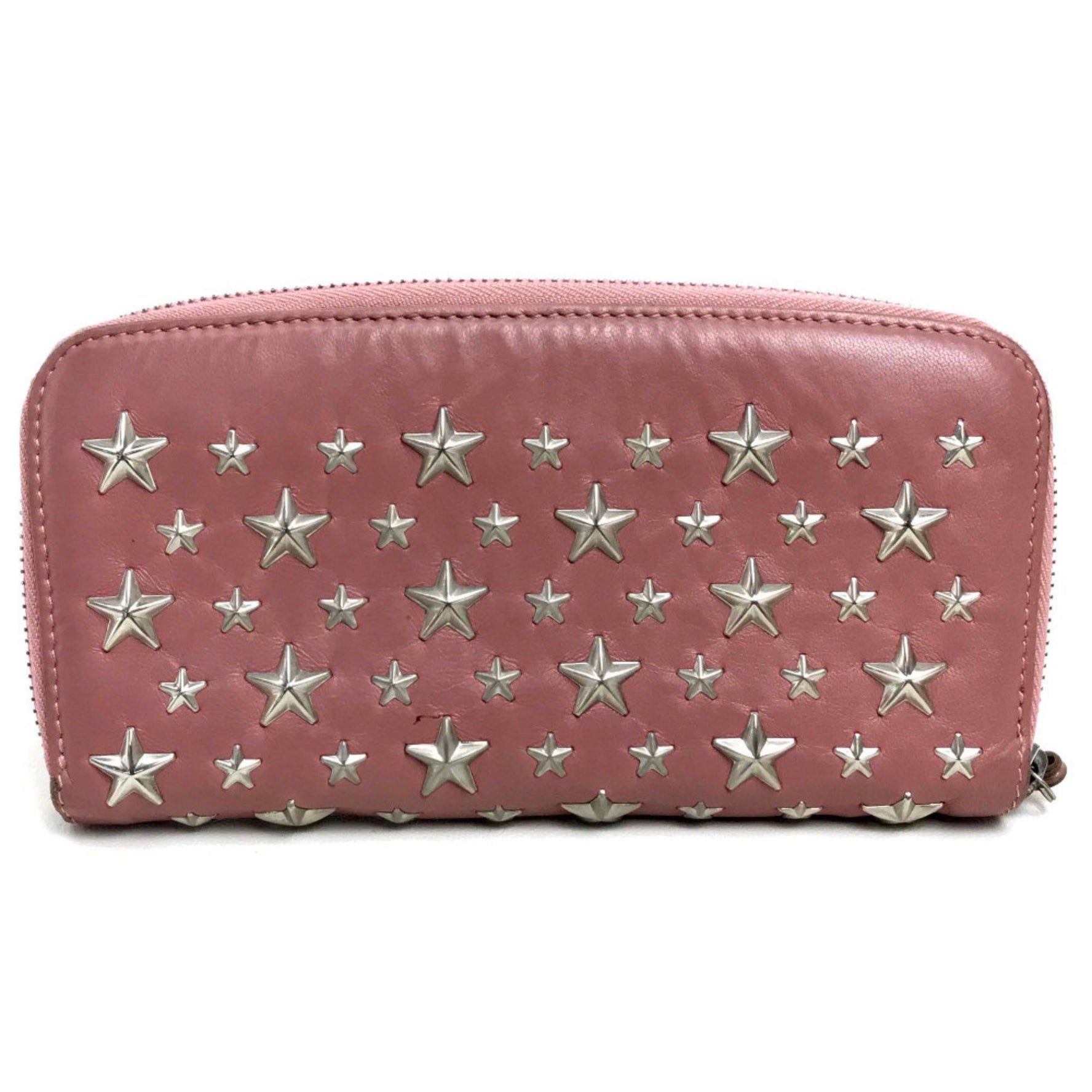 Jimmy Choo Star studs Zip Around Long Wallet Long Wallet Rose Based
