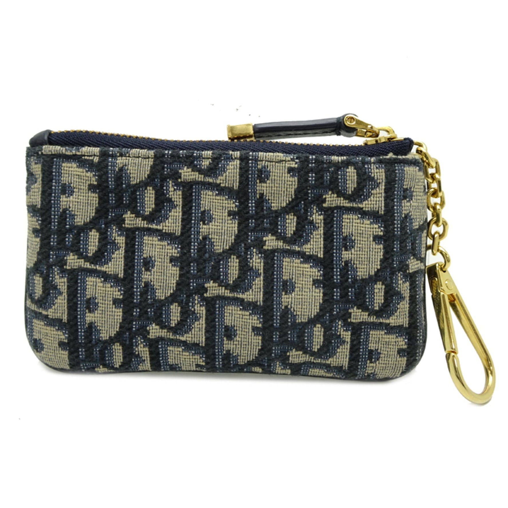 Christian Dior Travel Myrte Zip Key Case Cotton, Oblique