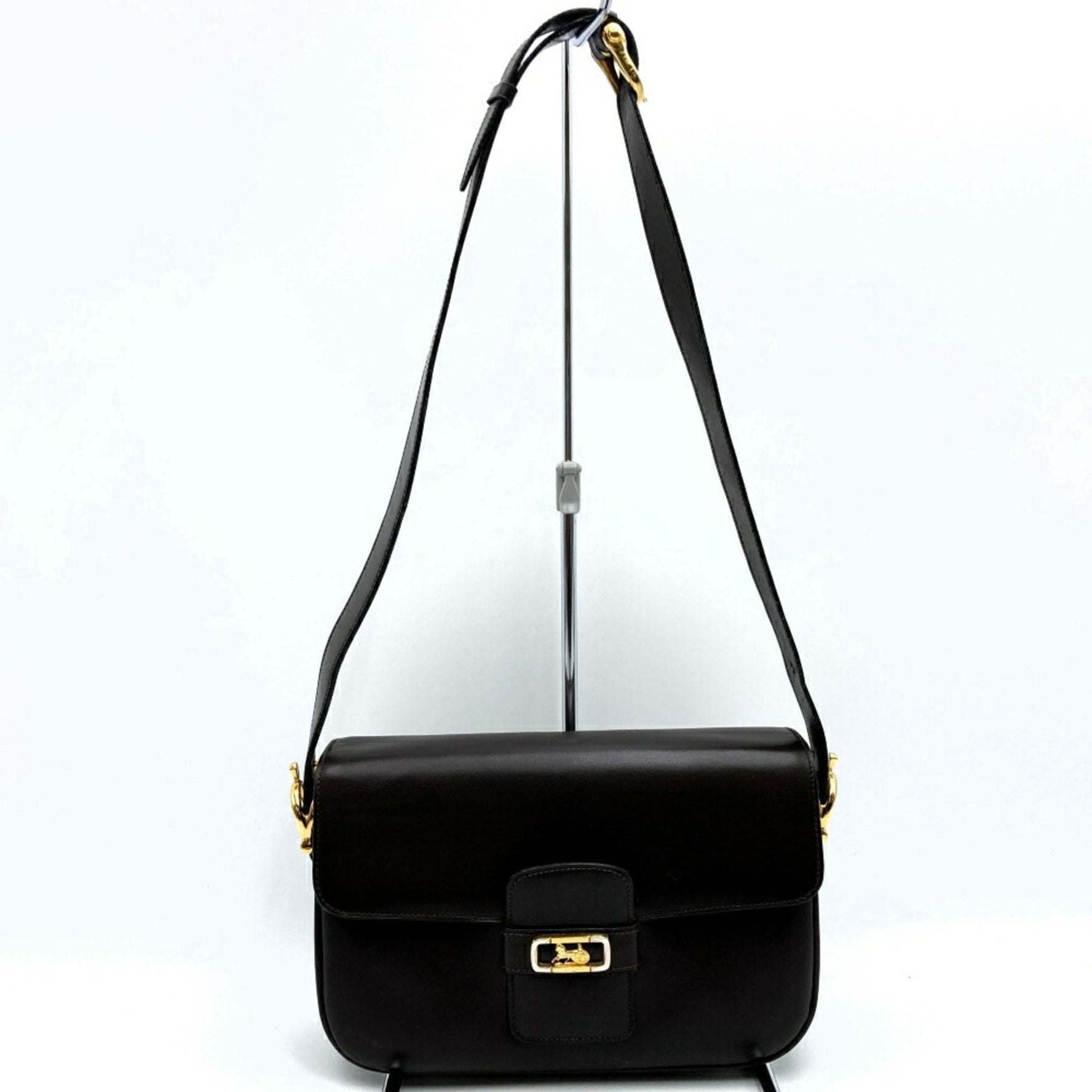 CELINE Carriage Leather Shoulder Bag