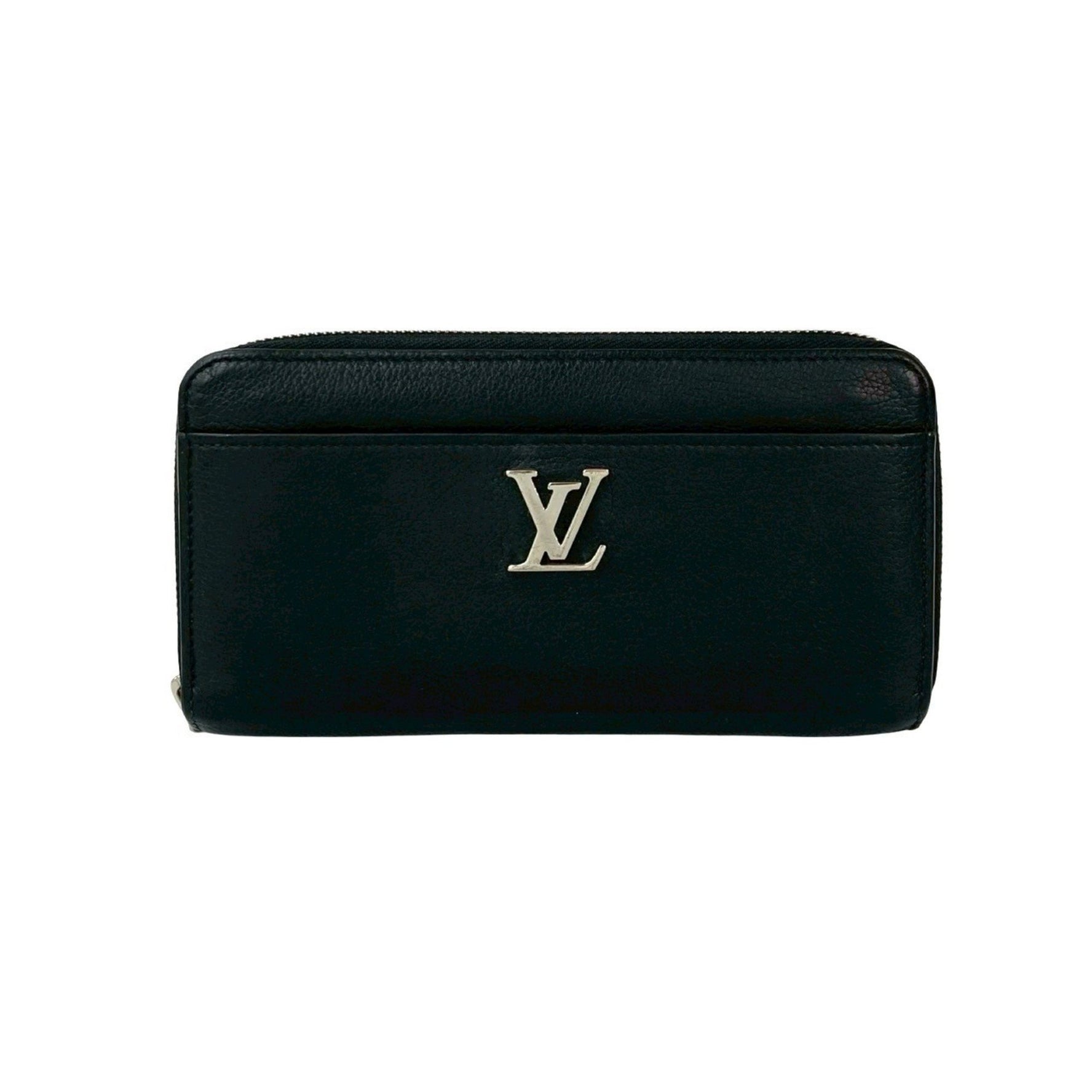 LOUIS VUITTON Zippy Lockme Leather Round Zip Bifold Long Wallet
