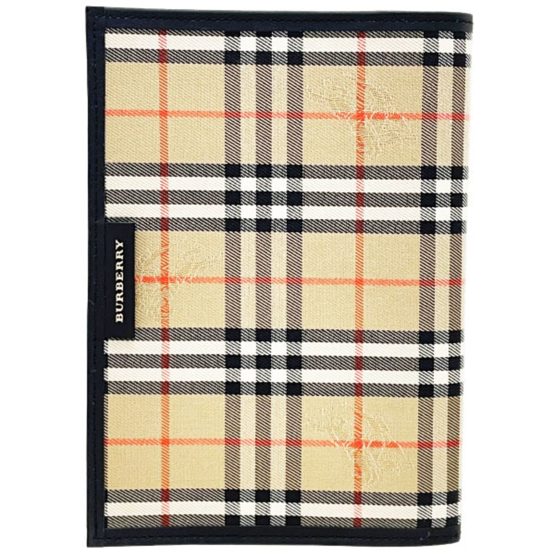 Burberry London Book Cover, Old Check Canvas and Leather, Beige, Multicolor, Black. LONDON Planner Cover for Paperback Books, Men's, Unisex