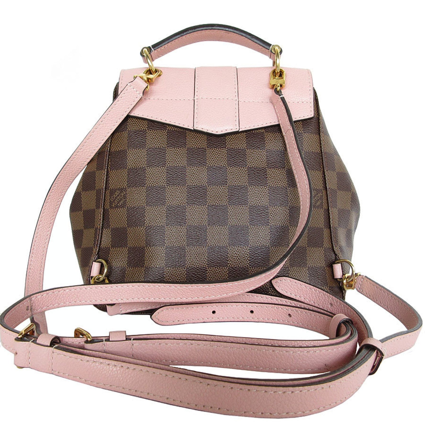Louis Vuitton Damier Clapton Backpack, Canvas and Leather, Brown, Pink, Gold