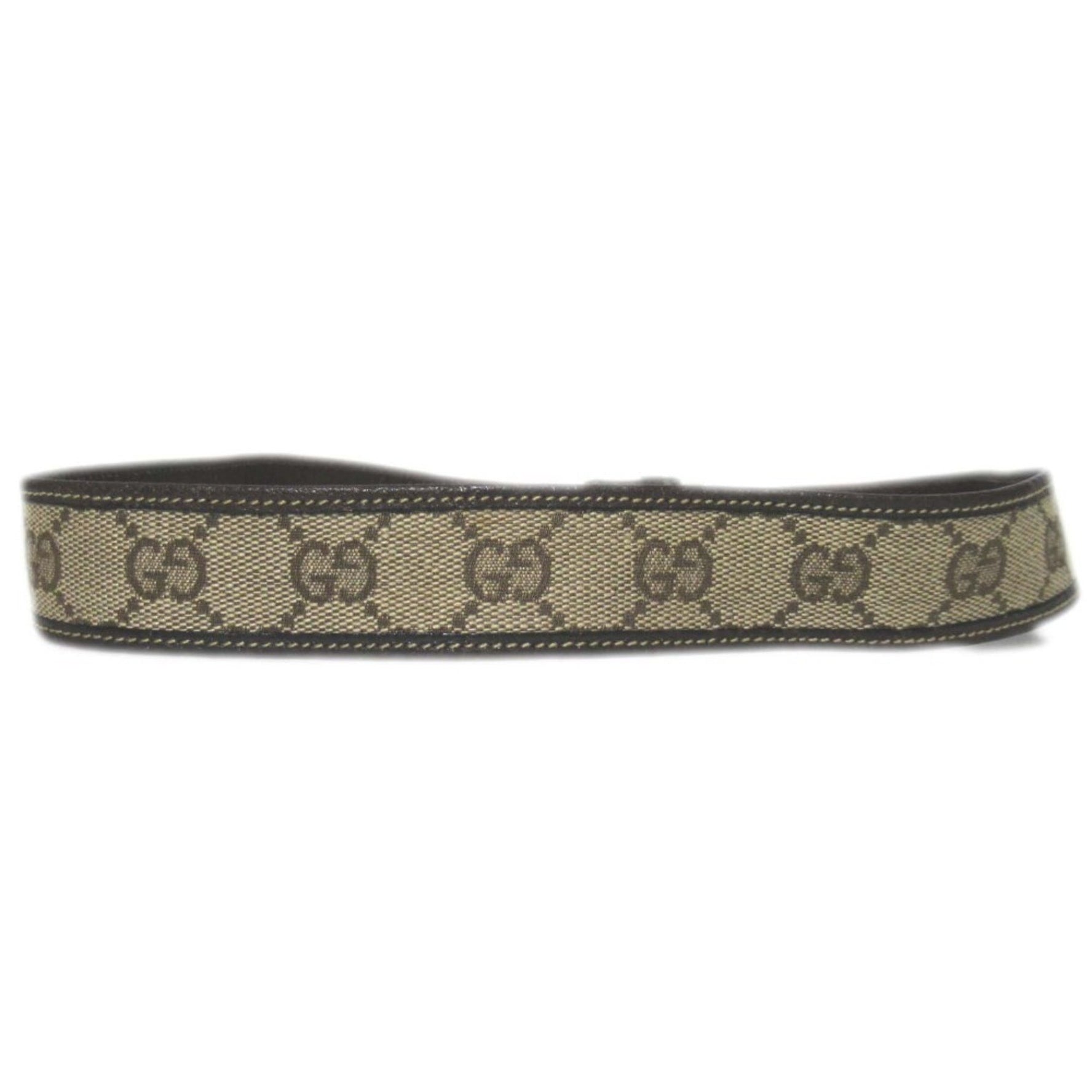 GUCCI Vintage GG Canvas Belt with Logo Buckle, Size 70