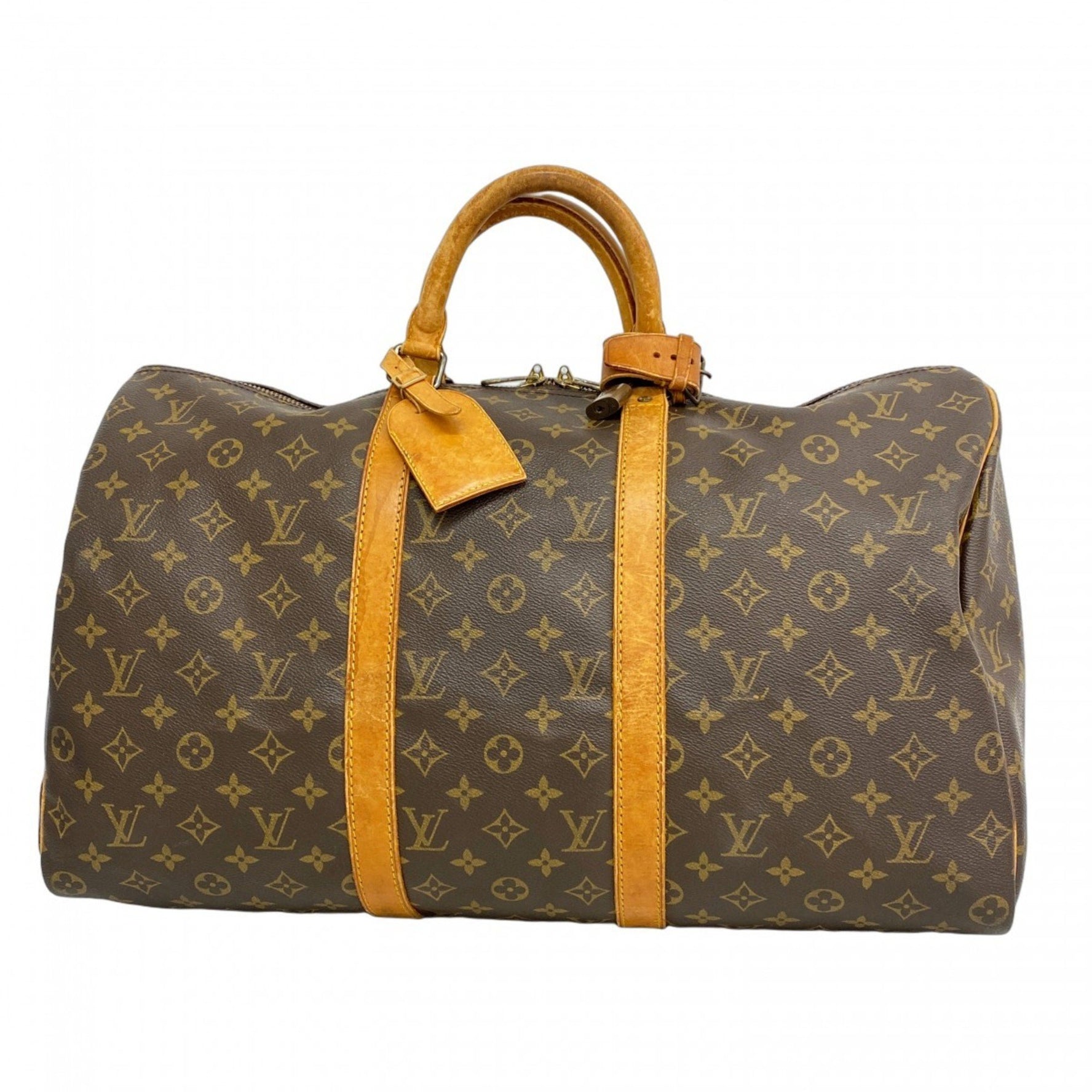 Louis Vuitton Monogram Keepall 50 Boston Bag M41426 Brown Men's and Women's