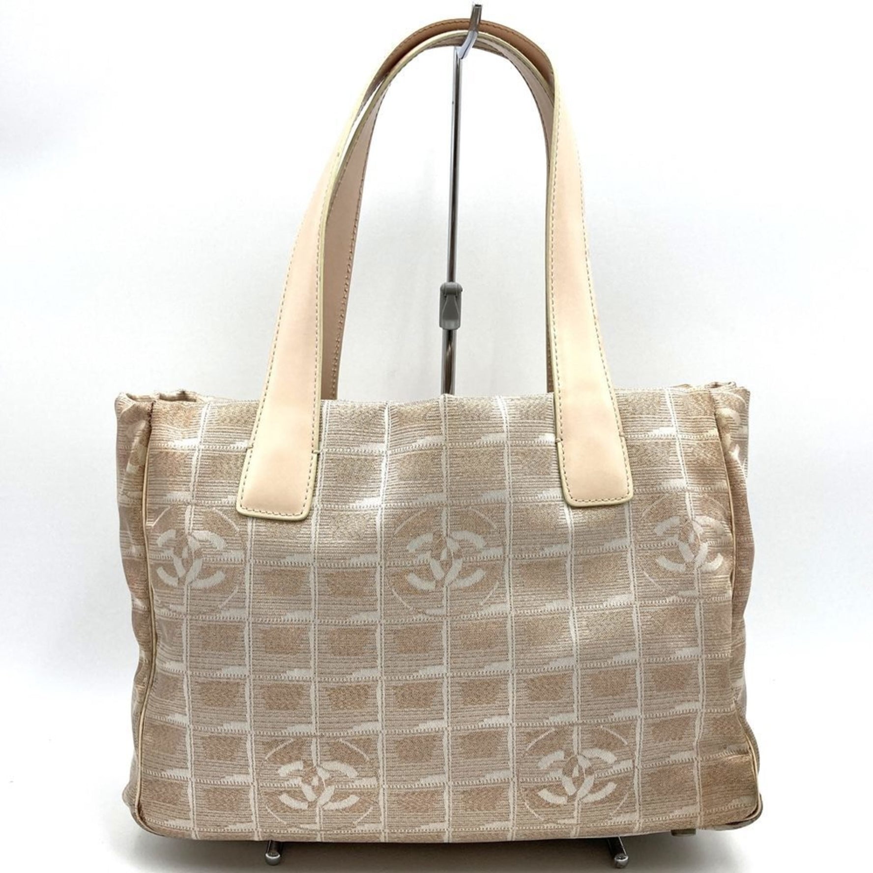CHANEL New Travel PM Tote Bag Shoulder Nylon Metallic Pink Women's