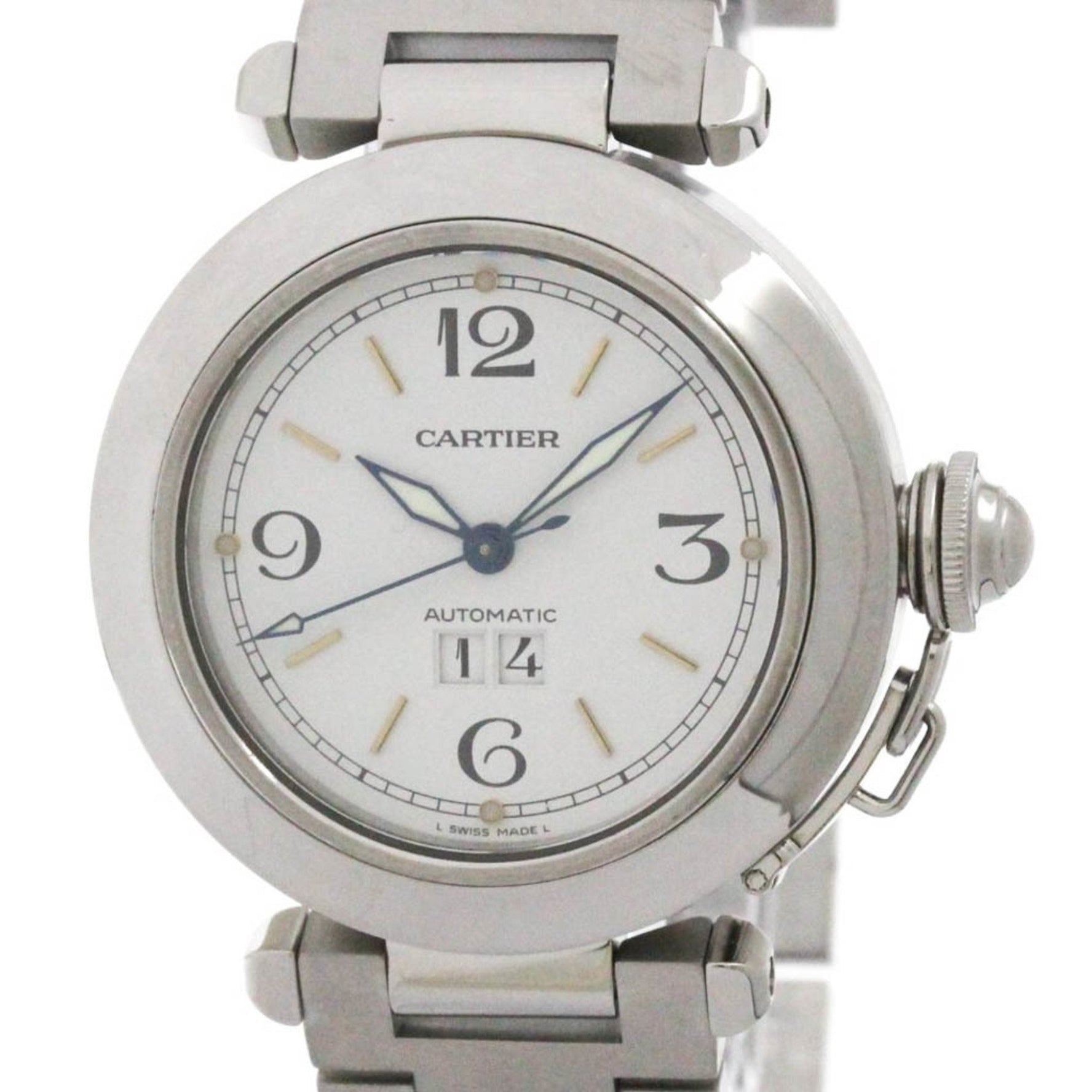 CARTIER Pasha C Big Date Steel Automatic Watch Polished