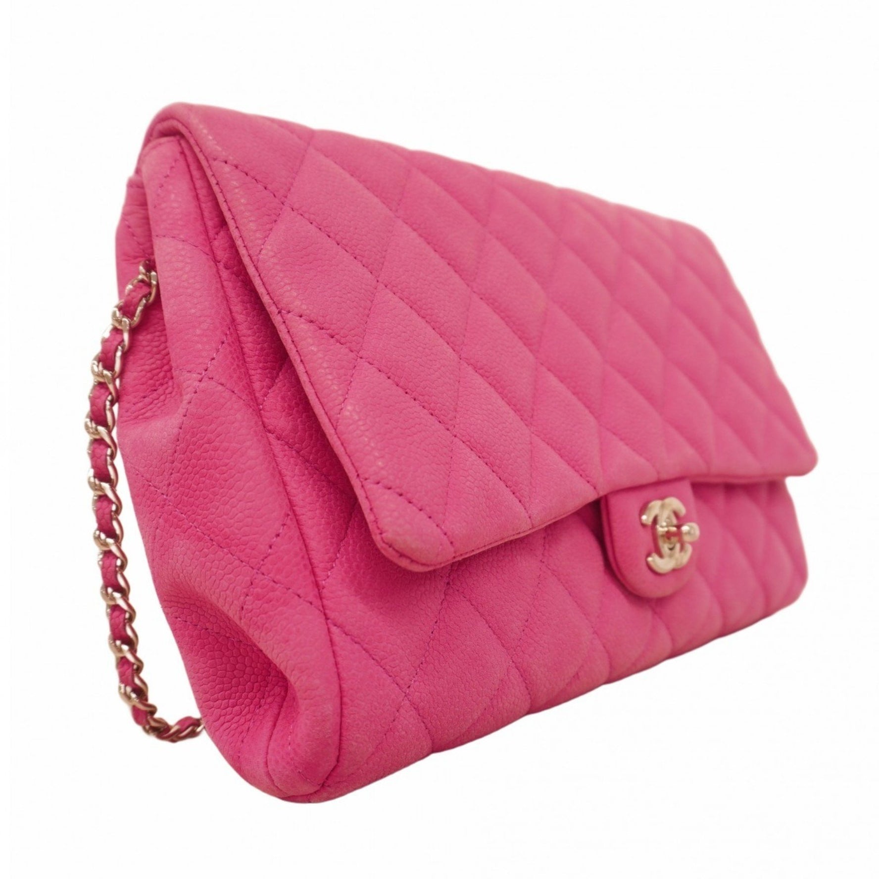 Chanel Matelasse Shoulder Bag with Chain in Caviar Skin, Pink, Women's, P1258098