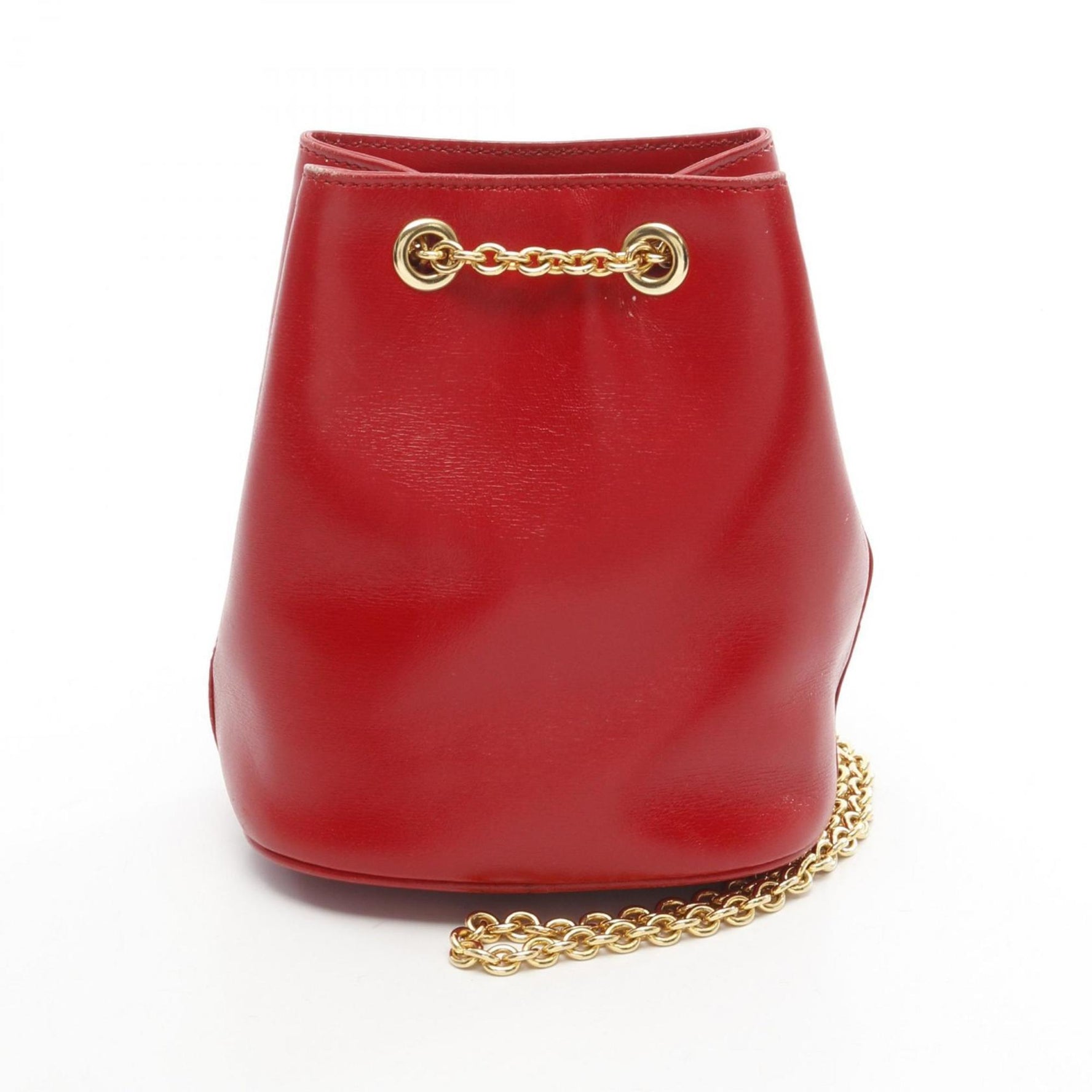 Celine shoulder bag, leather, red