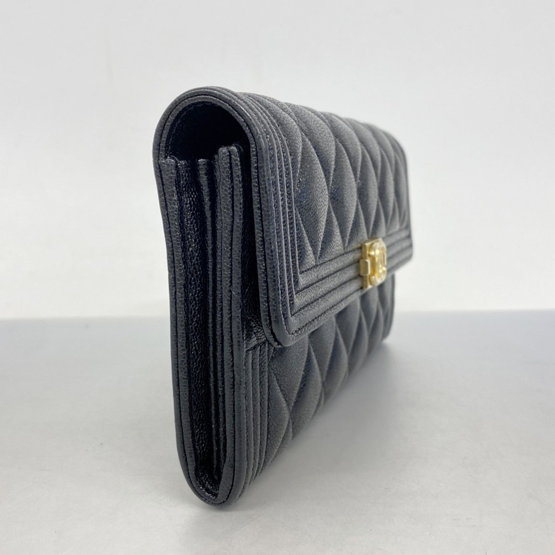 Chanel Boy Long Wallet, Caviar Skin