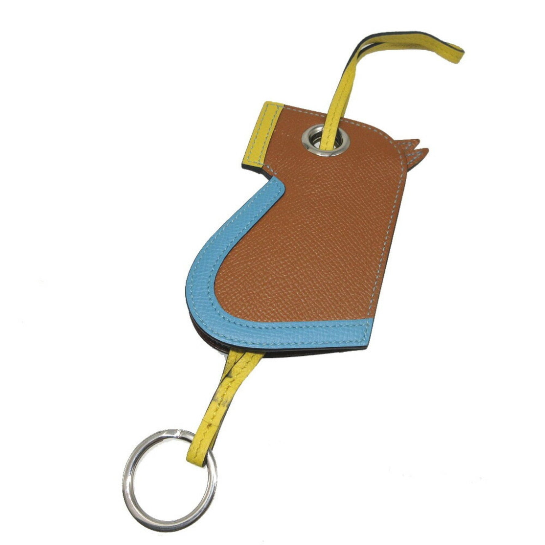 Hermes Camayle Epsom Gold Lime Azur O Stamp (2011) Bag Charm Keychain