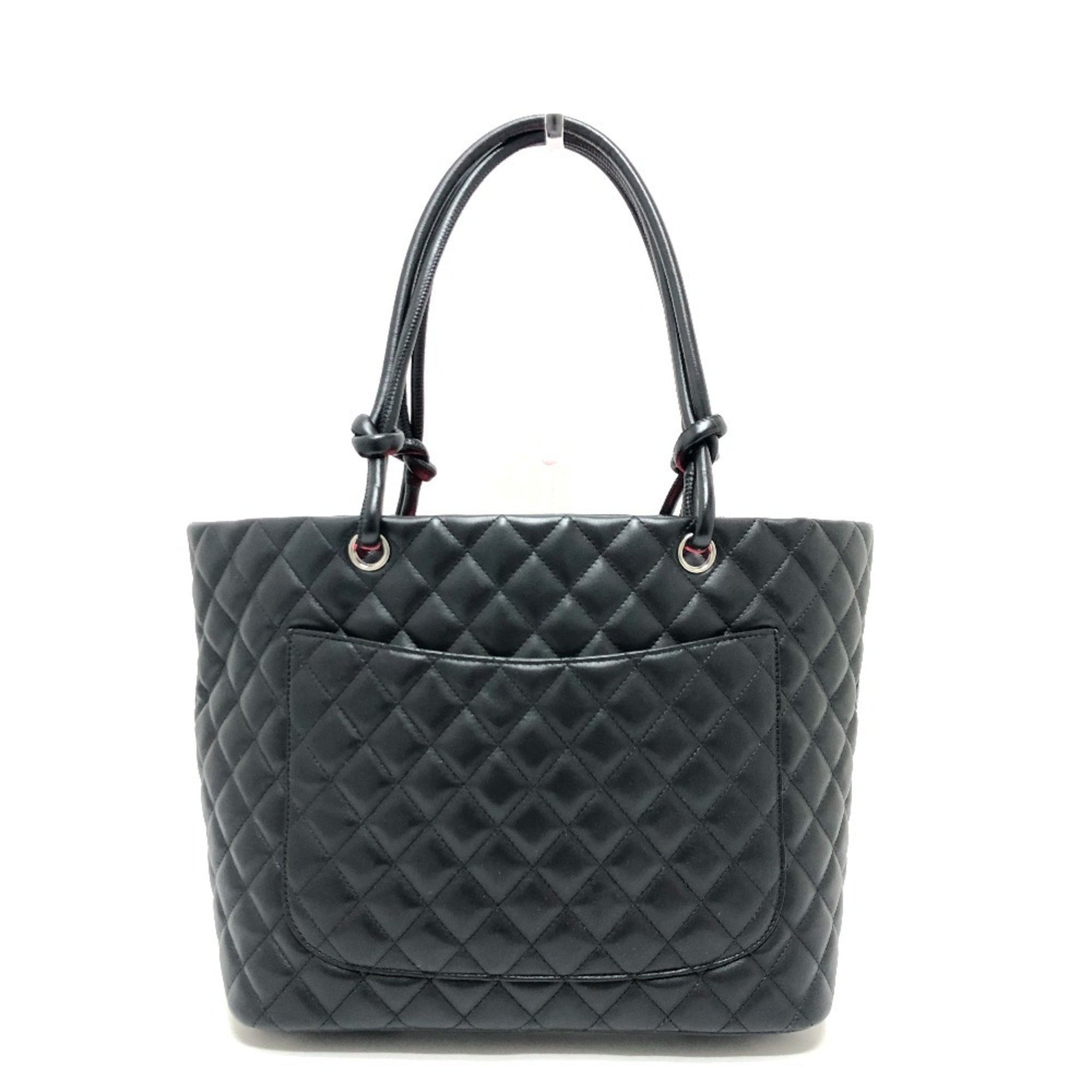 CHANEL Matelasse Cambon Line Large Tote Bag Lambskin Black x Patent