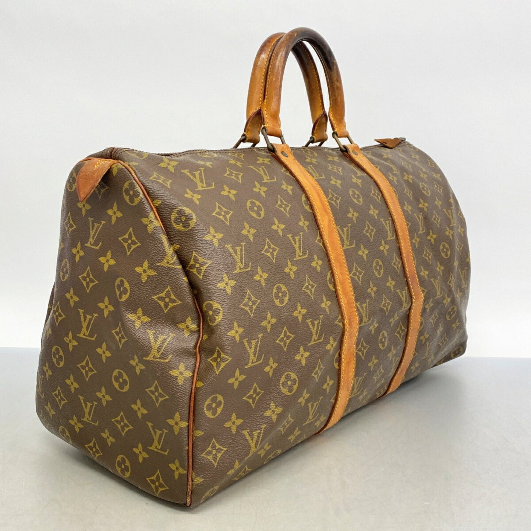 Louis Vuitton Monogram Keepall 50 Boston Bag M41426 Brown Men's/Women's P1209621