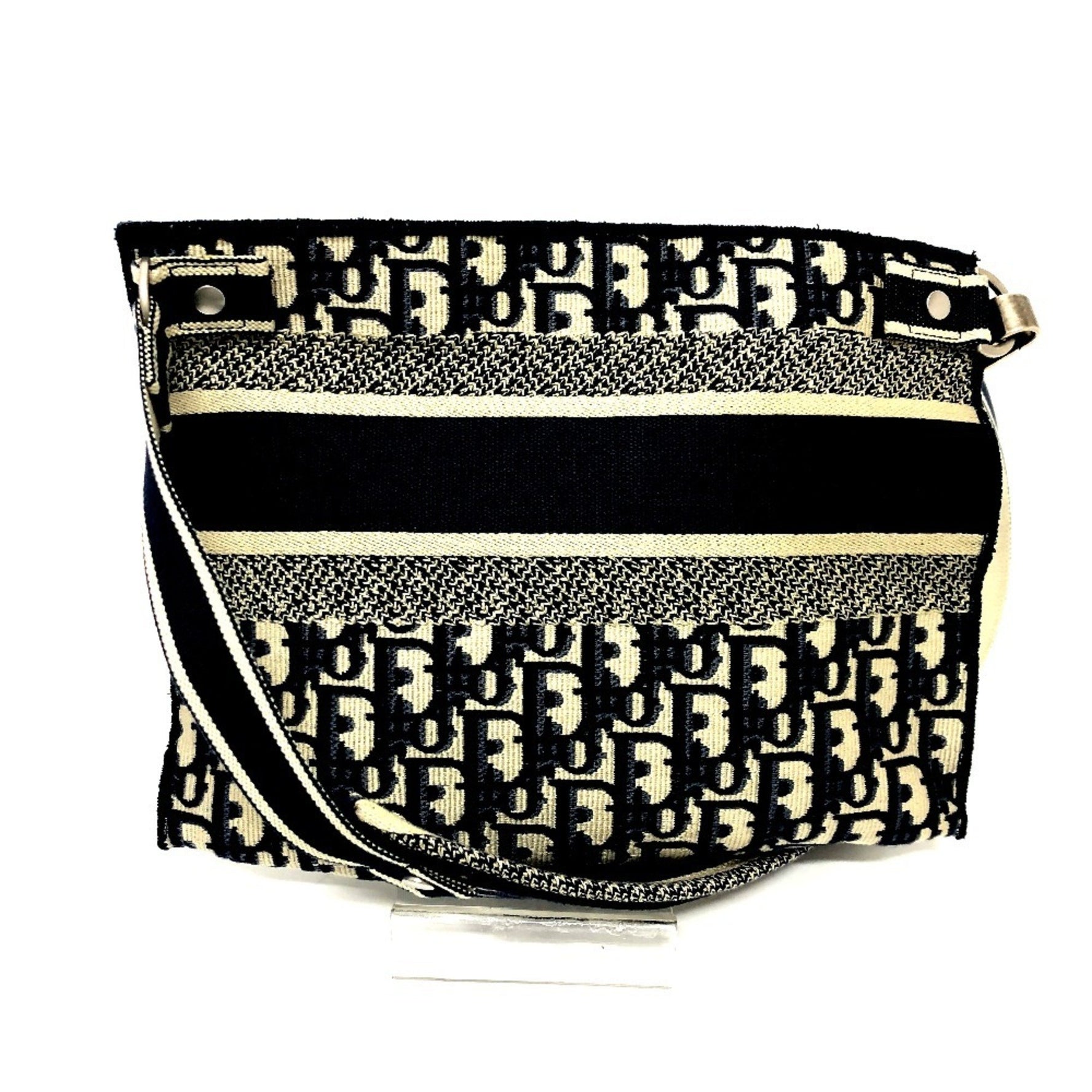 Christian Dior Dior Oblique Flat Bag, Crossbody Shoulder Jacquard