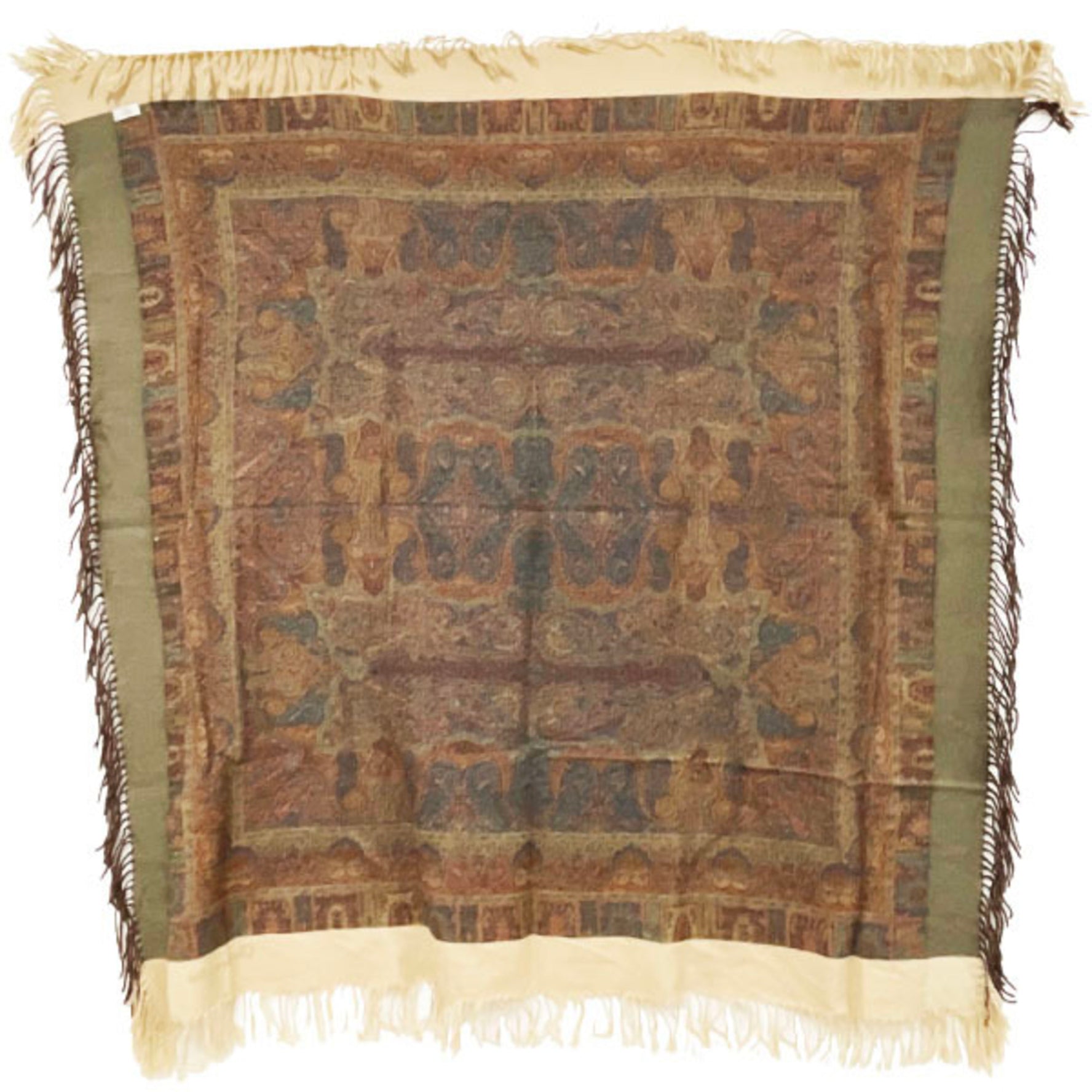 Christian Dior Paisley Large Shawl Multicolor Beige Scarf