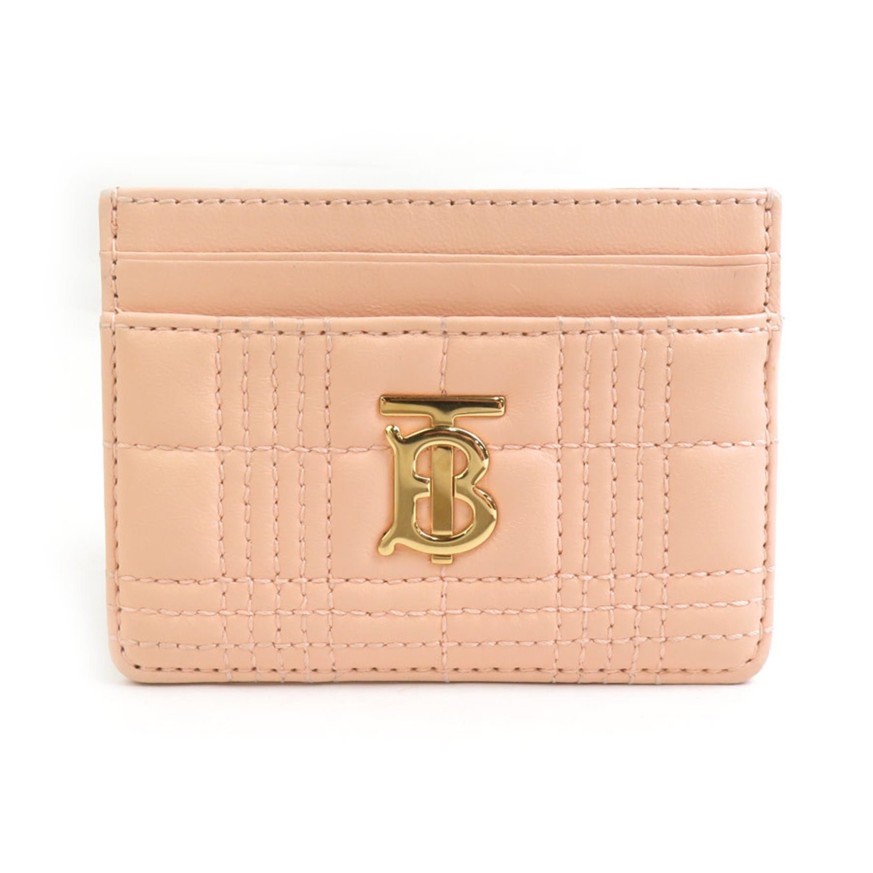 Burberry Leather Card Case in Light Coral Orange