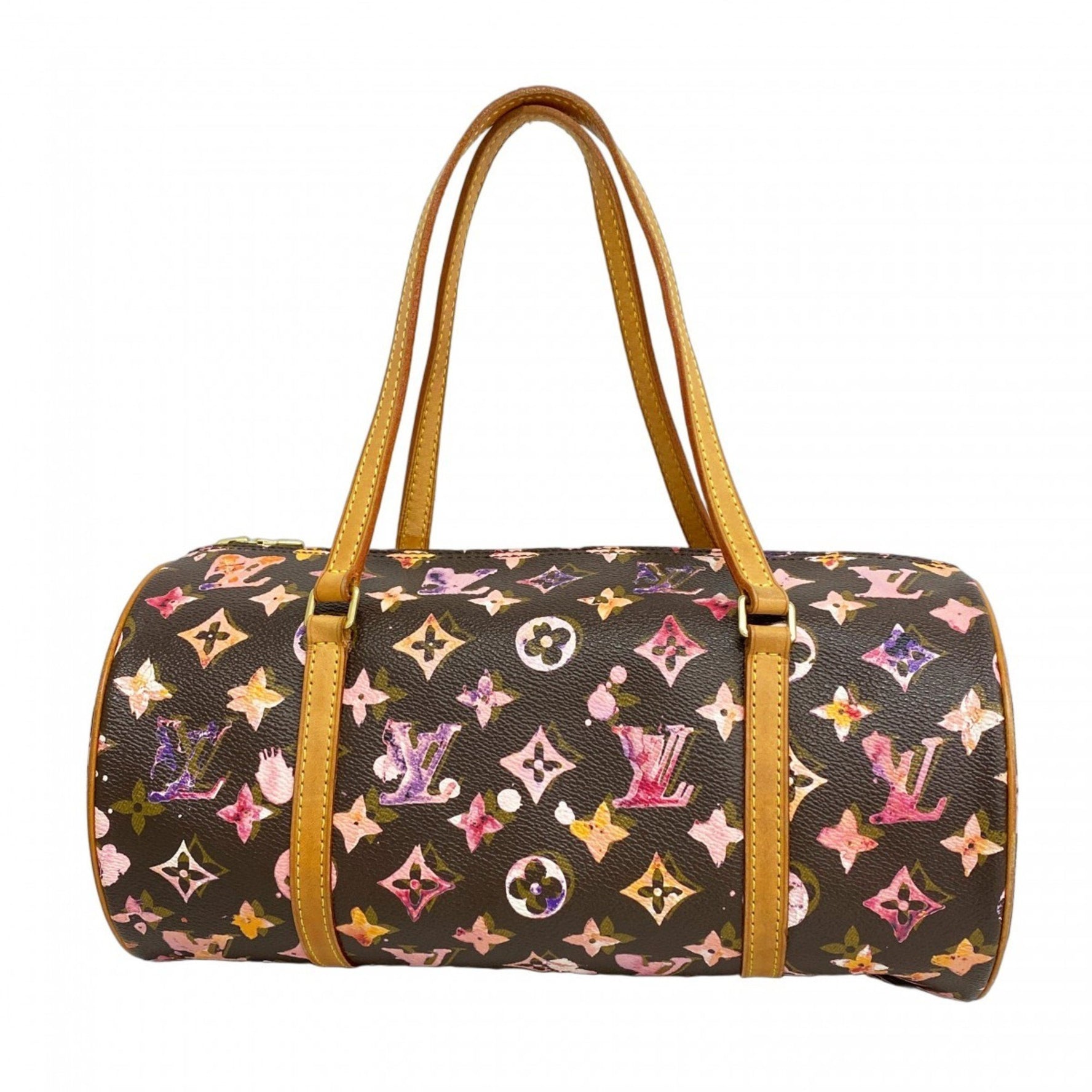 Louis Vuitton Monogram Watercolor Papillon 30 Handbag M95753 Brown/Pink Women's P1190918