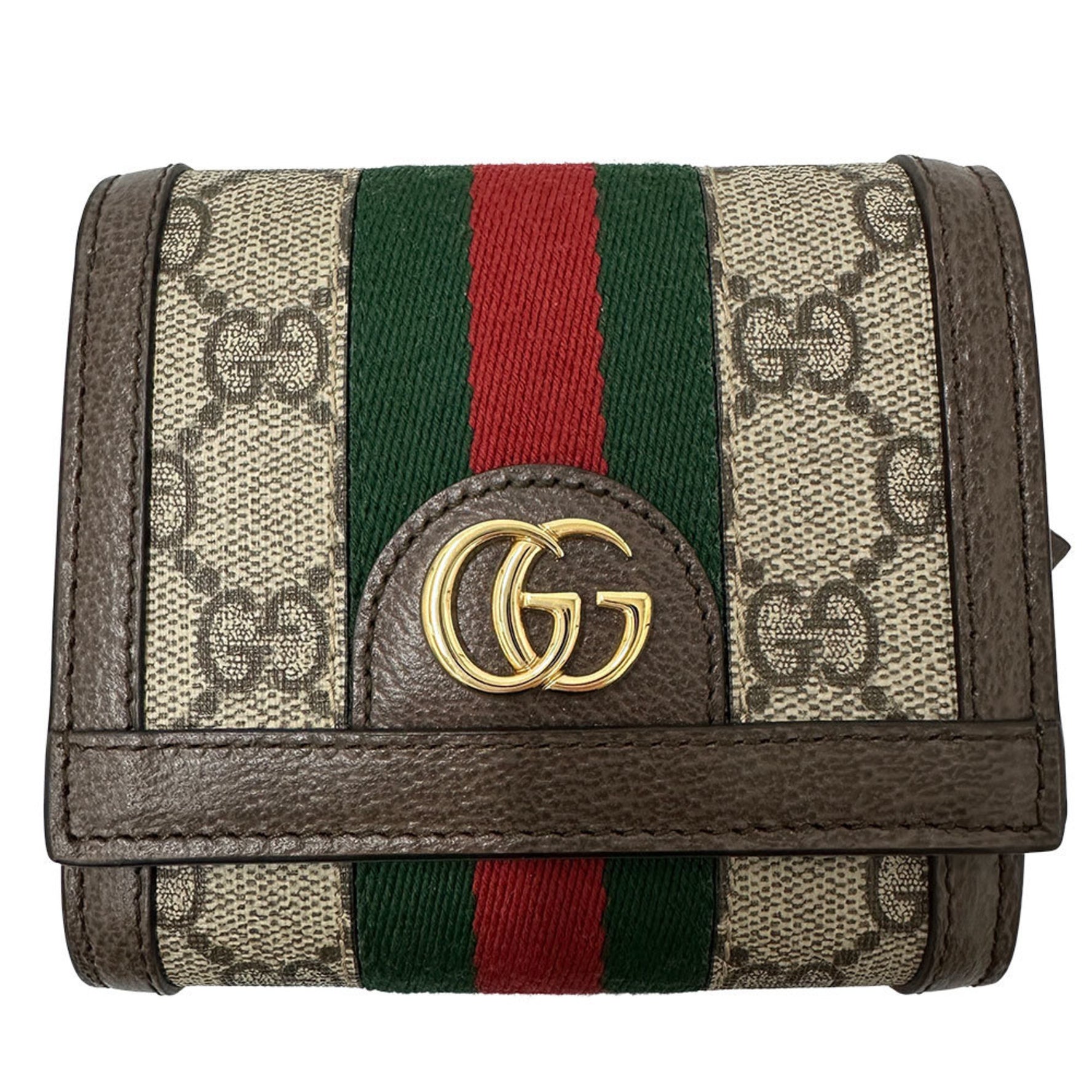 Gucci wallet a simple compact bifold leather in GG Supreme Ophidia Shelly