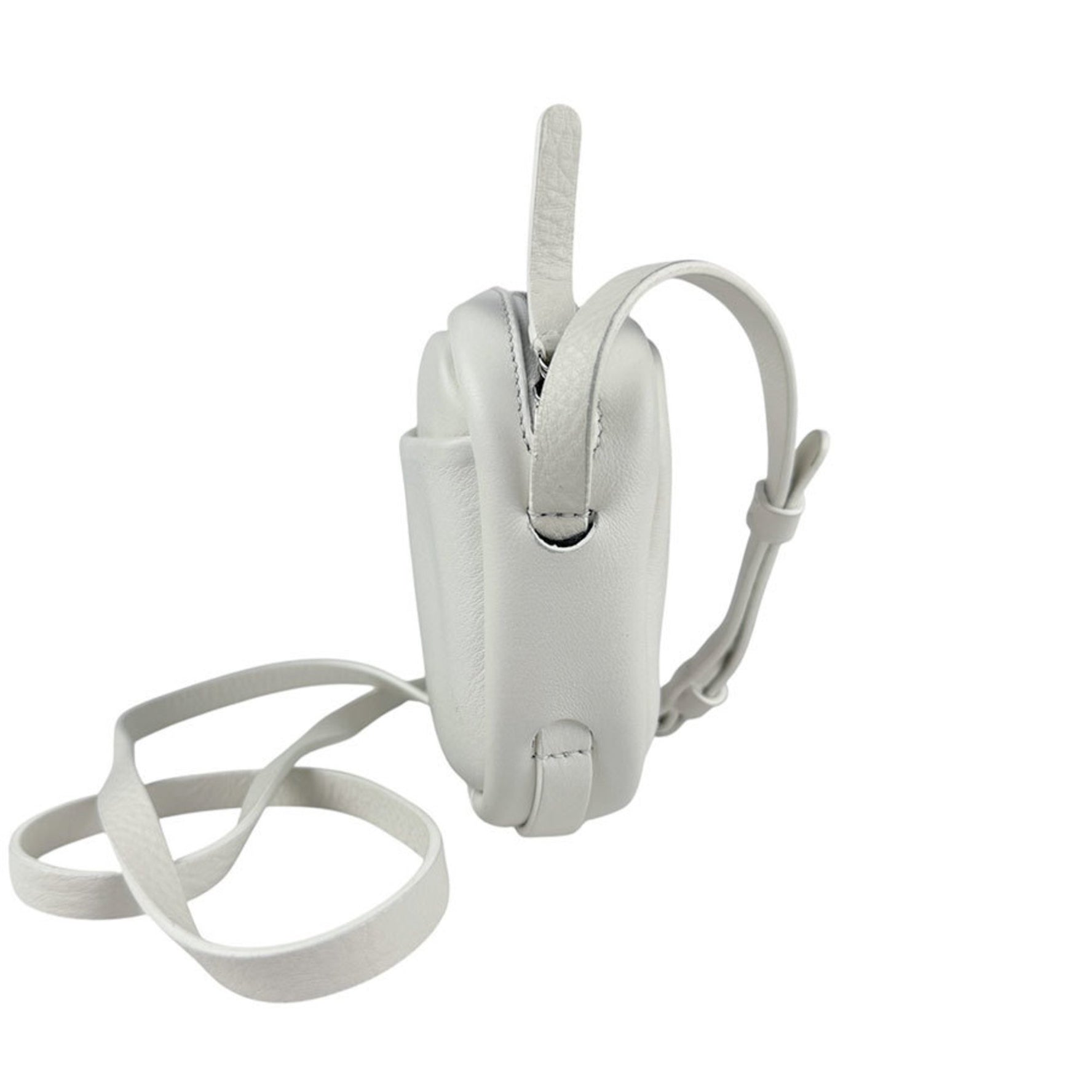 BALENCIAGA Shoulder Bag Everyday Camera XS Leather Off-White Silver Women's z5592