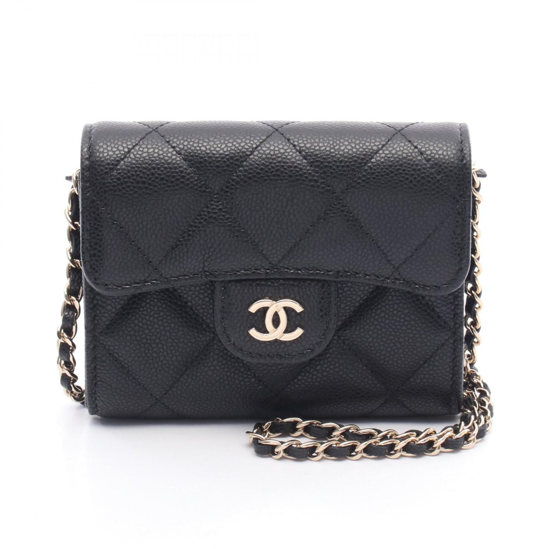CHANEL Matelasse Shoulder Bag, Calfskin Leather, Women's, Black