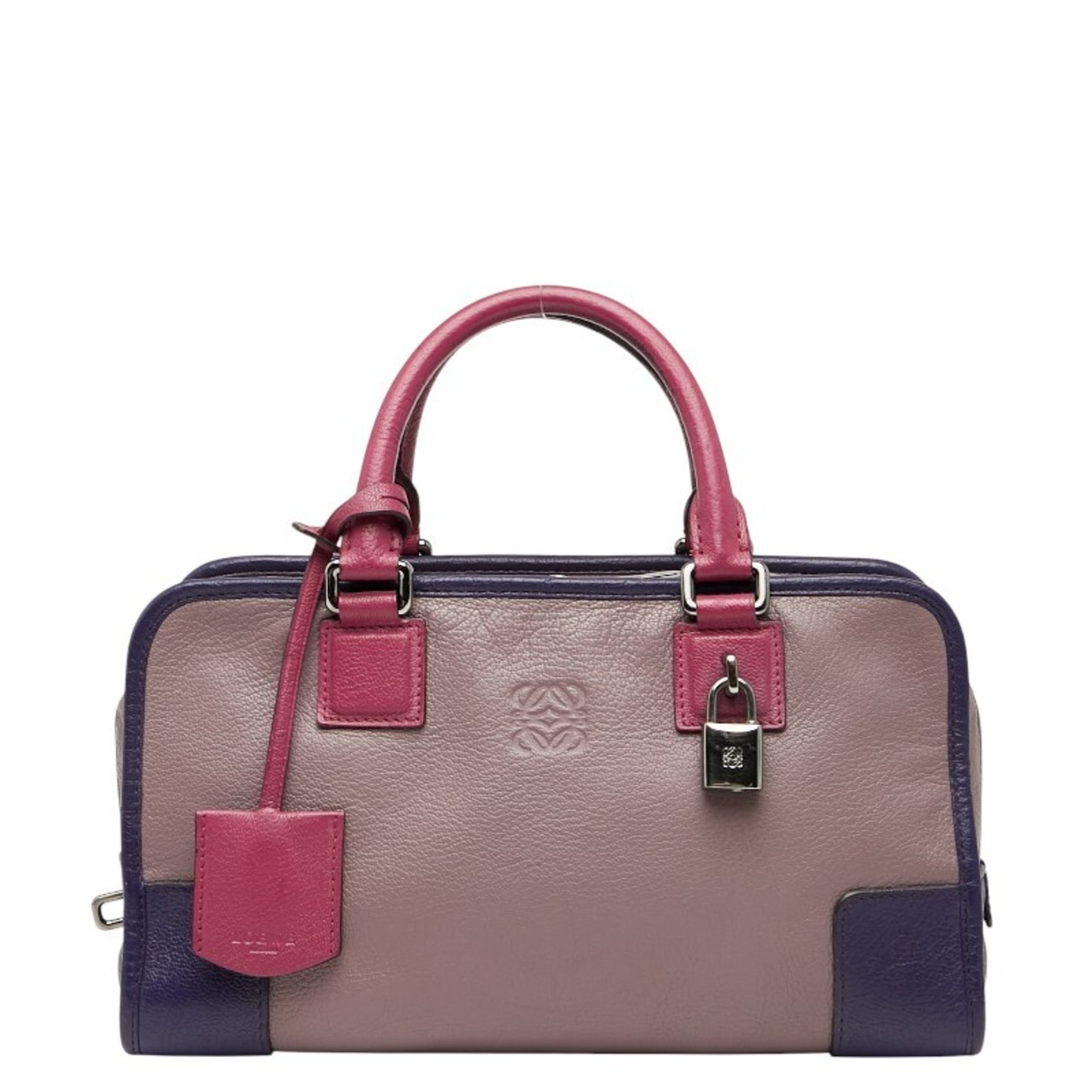 LOEWE Anagram Amazona 28 Handbag in Purple and Pink Leather