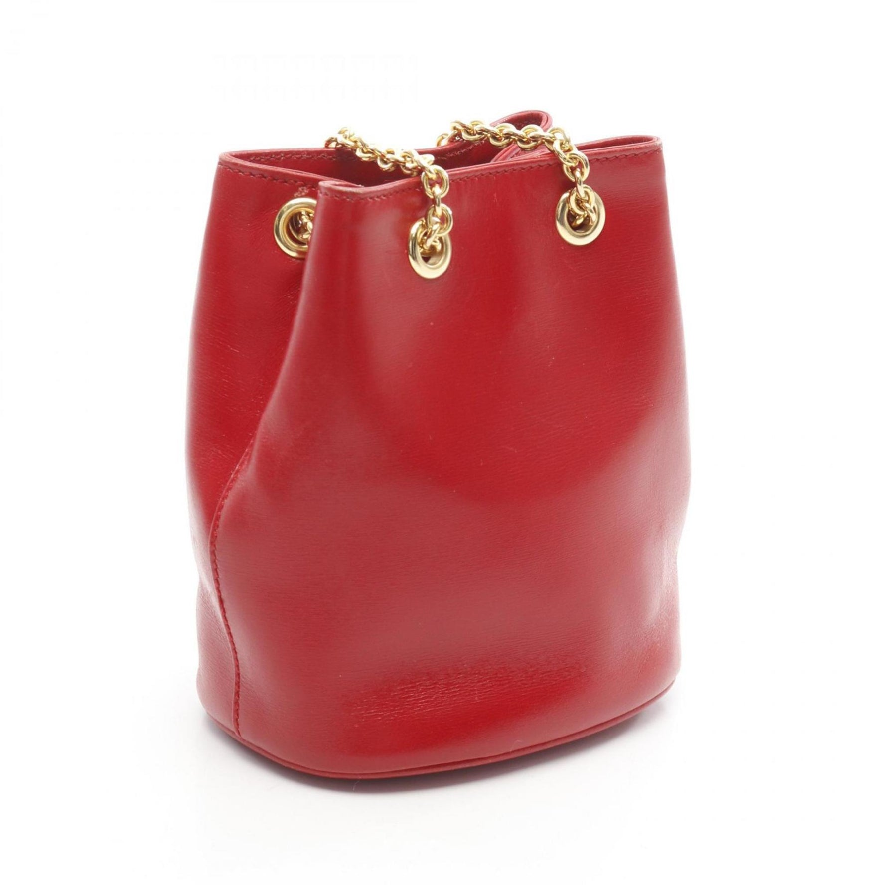 Celine shoulder bag, leather, red