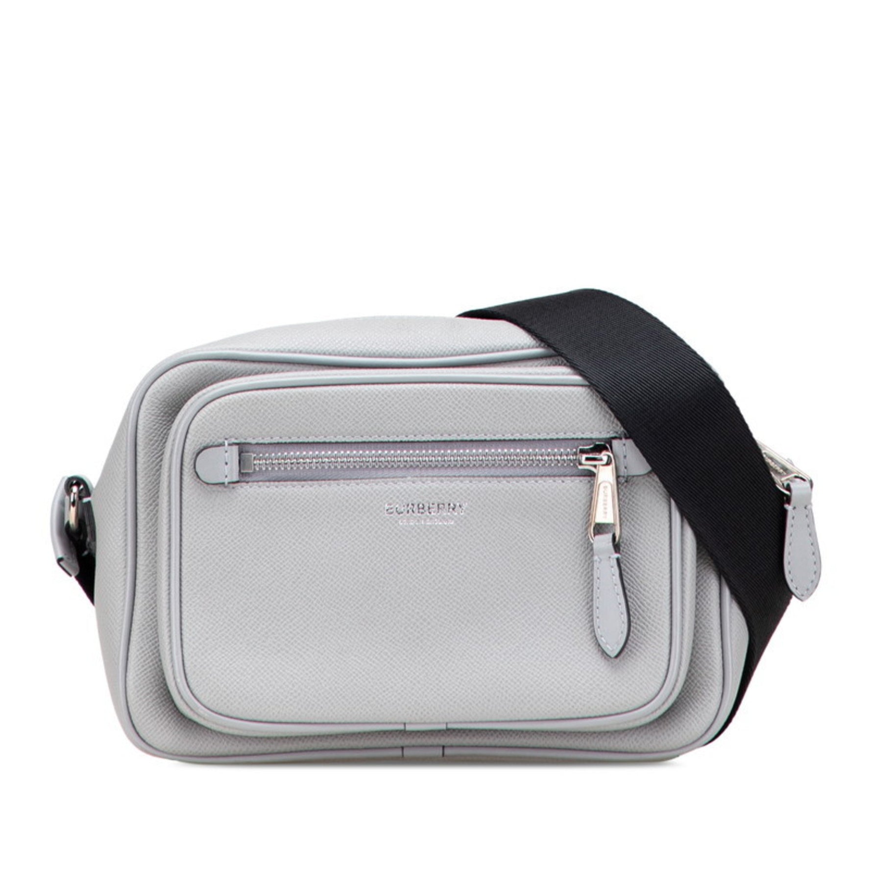 Burberry body bag shoulder gray black leather