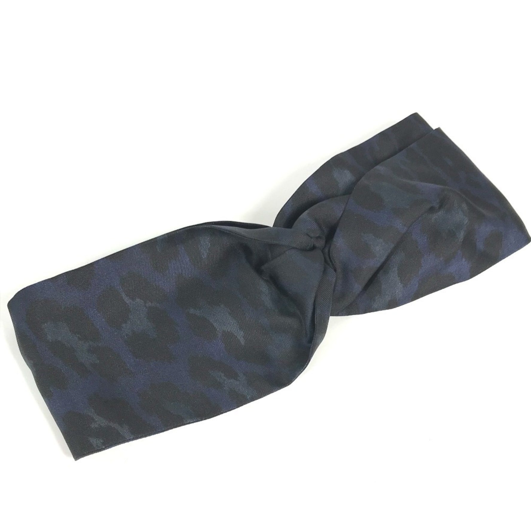 Christian Dior Dior Leopard Print Headband Hair Silk Blue