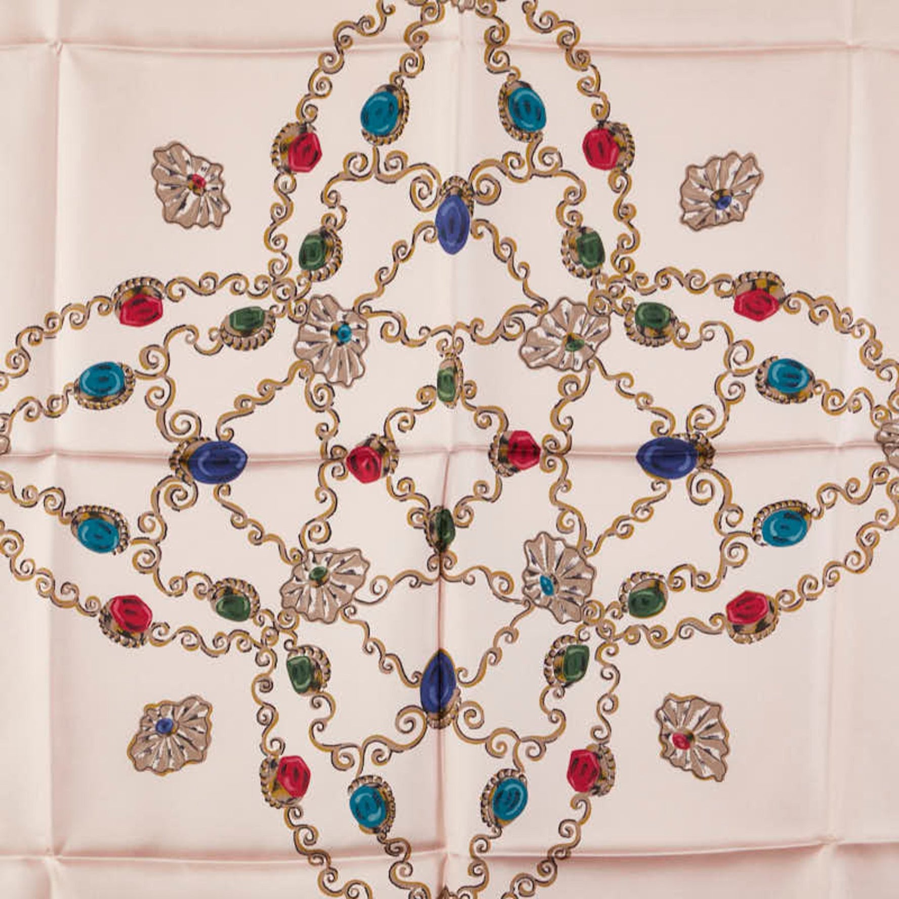 Christian Dior Dior jeweled scarf, multicolored pink silk, .