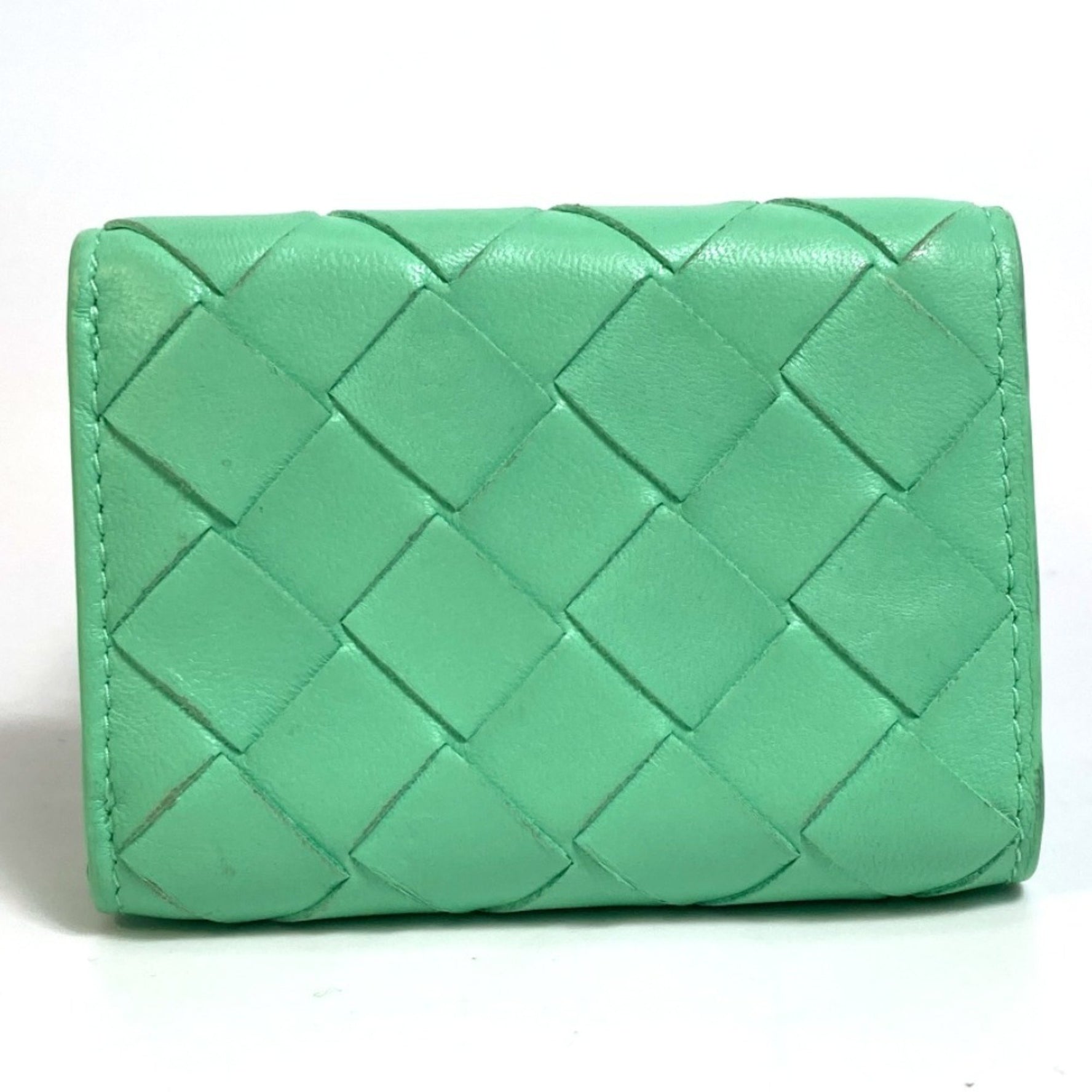 BOTTEGA VENETA Intrecciato Tiny Tri-fold Wallet in Calf Leather