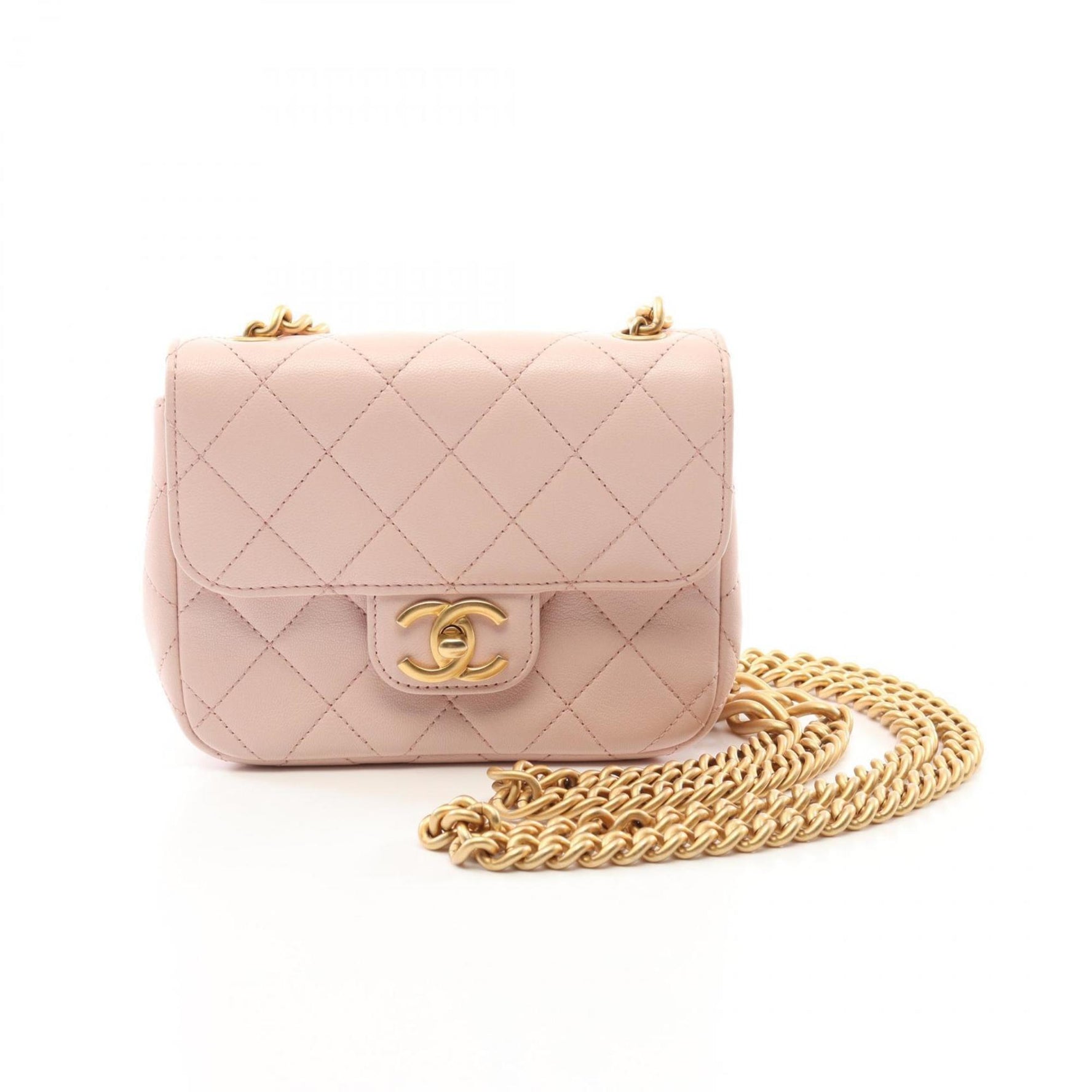 CHANEL Matelasse Shoulder Bag Lambskin (Sheepskin) Women's Pink AS3213