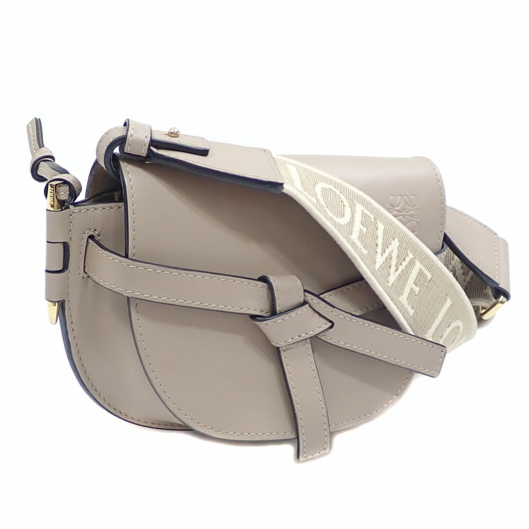 Loewe Gate Dual Mini Shoulder Bag, Sand Beige, Soft Calfskin Jacquard Leather
