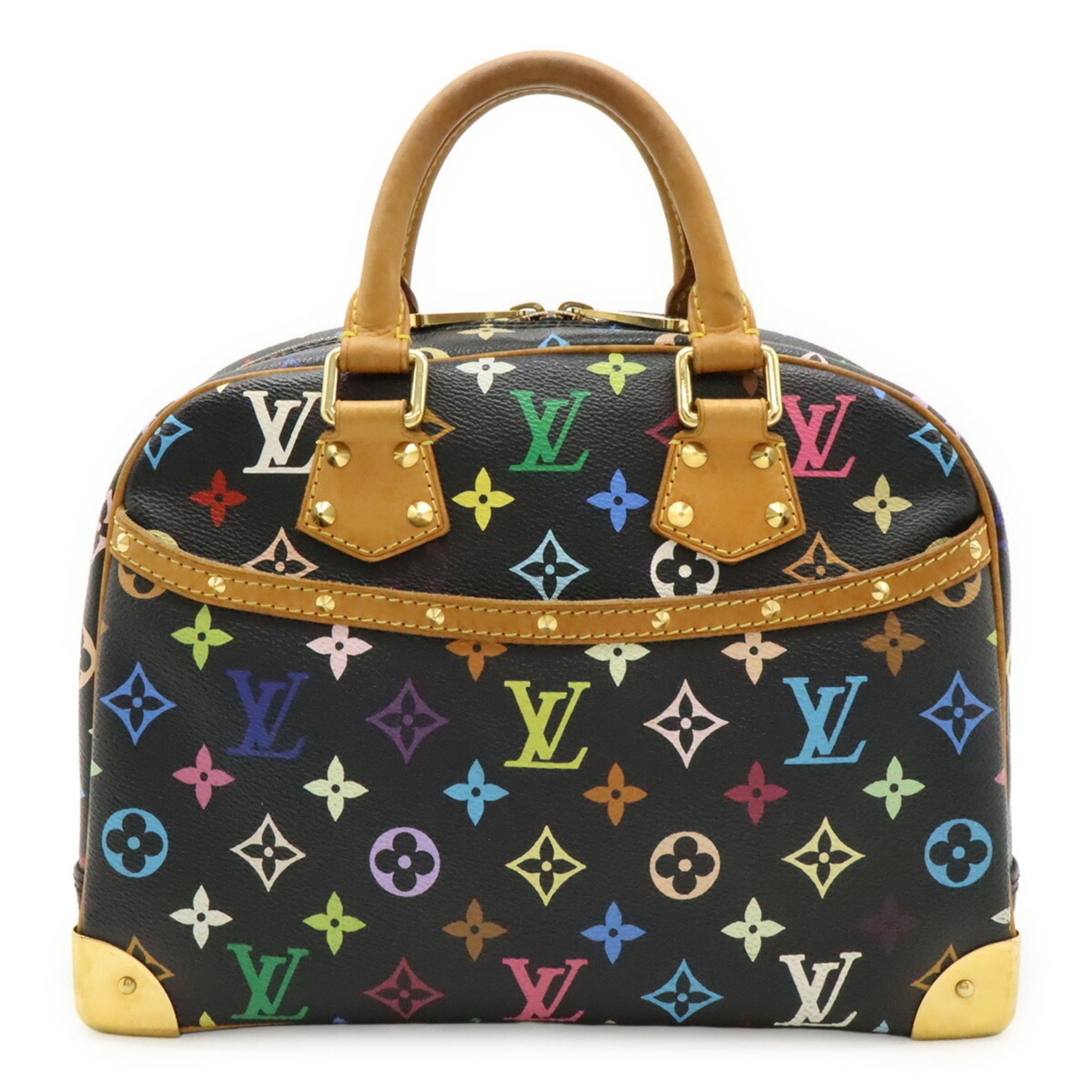 LOUIS VUITTON Monogram Multicolore Trouville Handbag in Noir and Black
